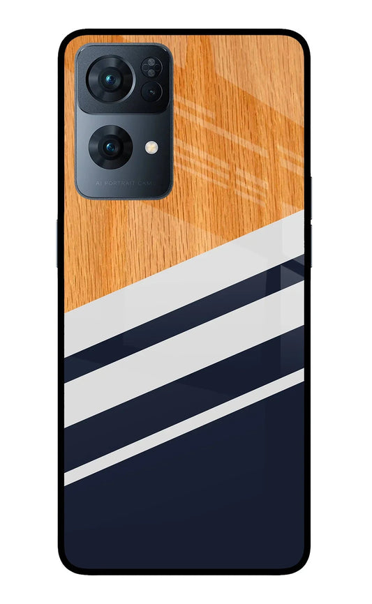 Blue and white wooden Oppo Reno7 Pro 5G Back Cover