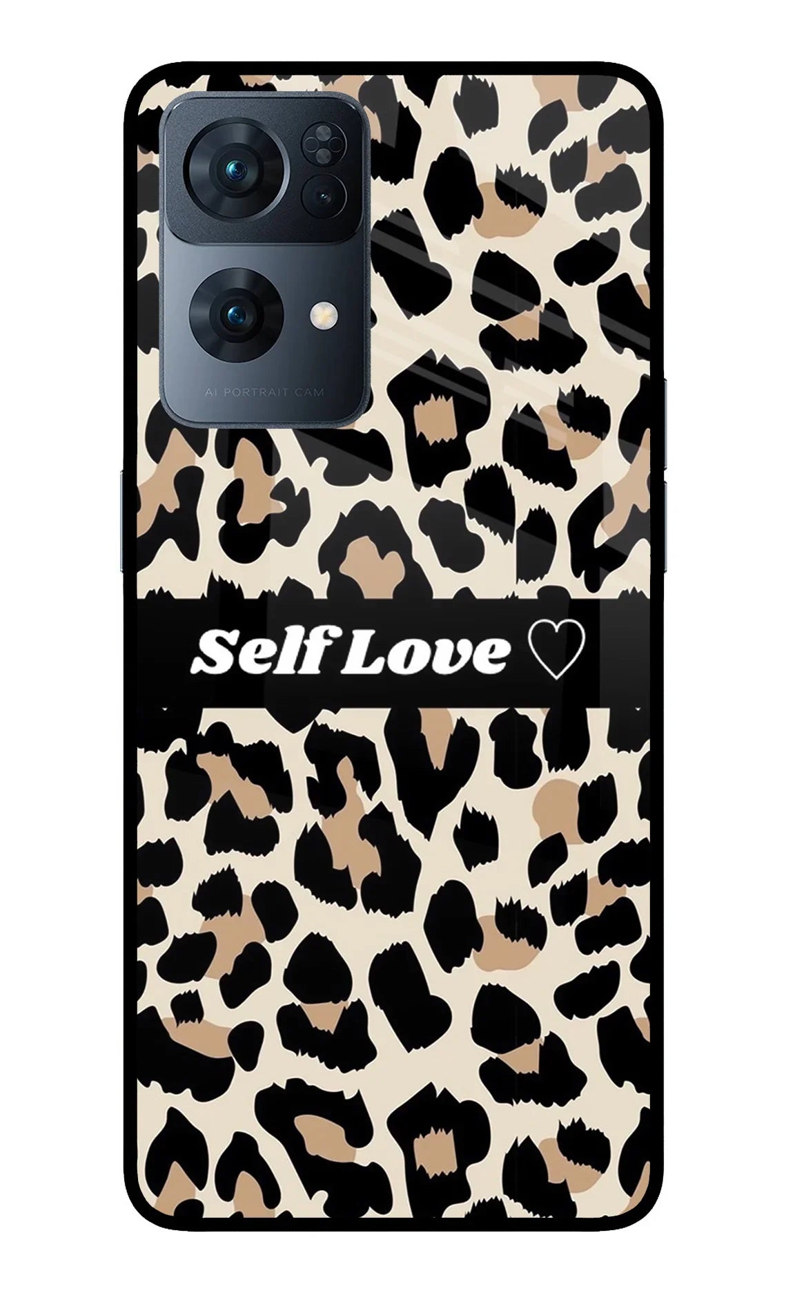 Leopard Print Self Love Oppo Reno7 Pro 5G Glass Case