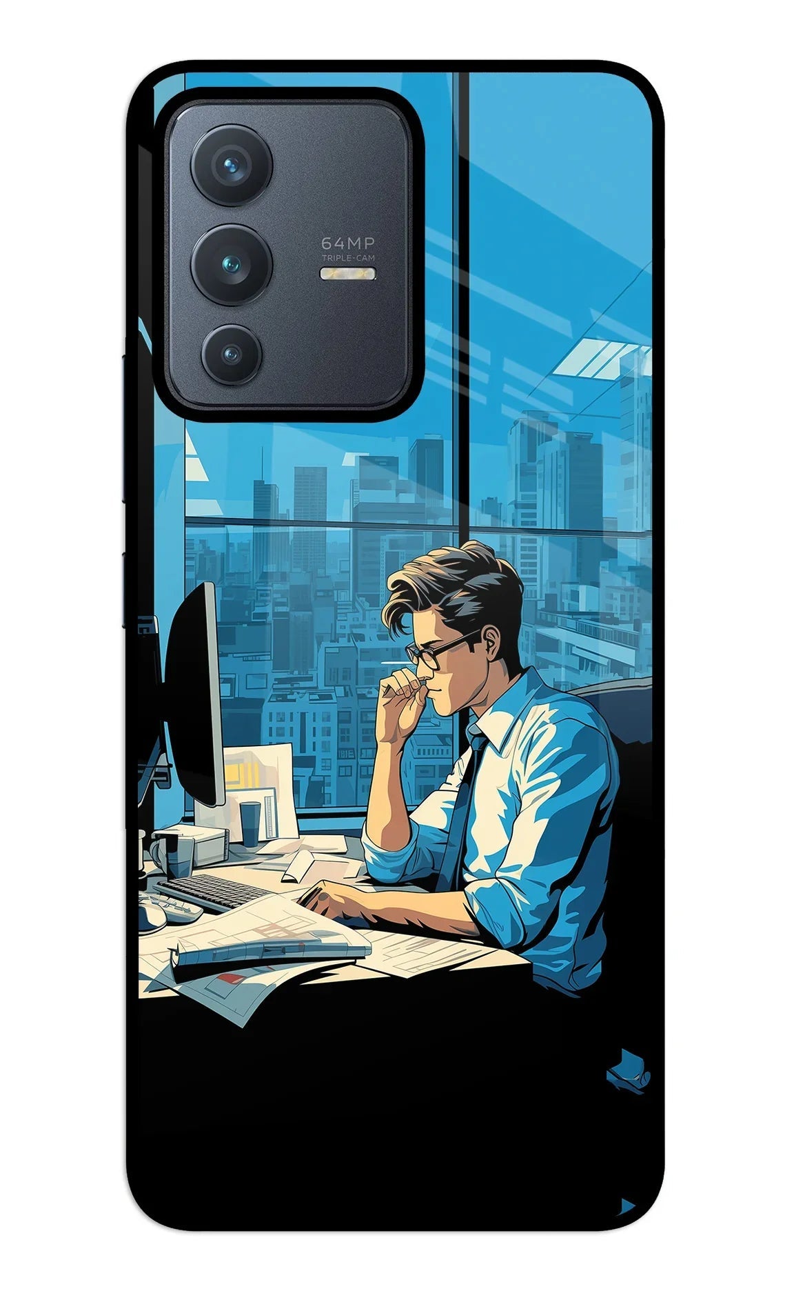 Focused Hustler (AI Generated) Vivo V23 5G Glass Case