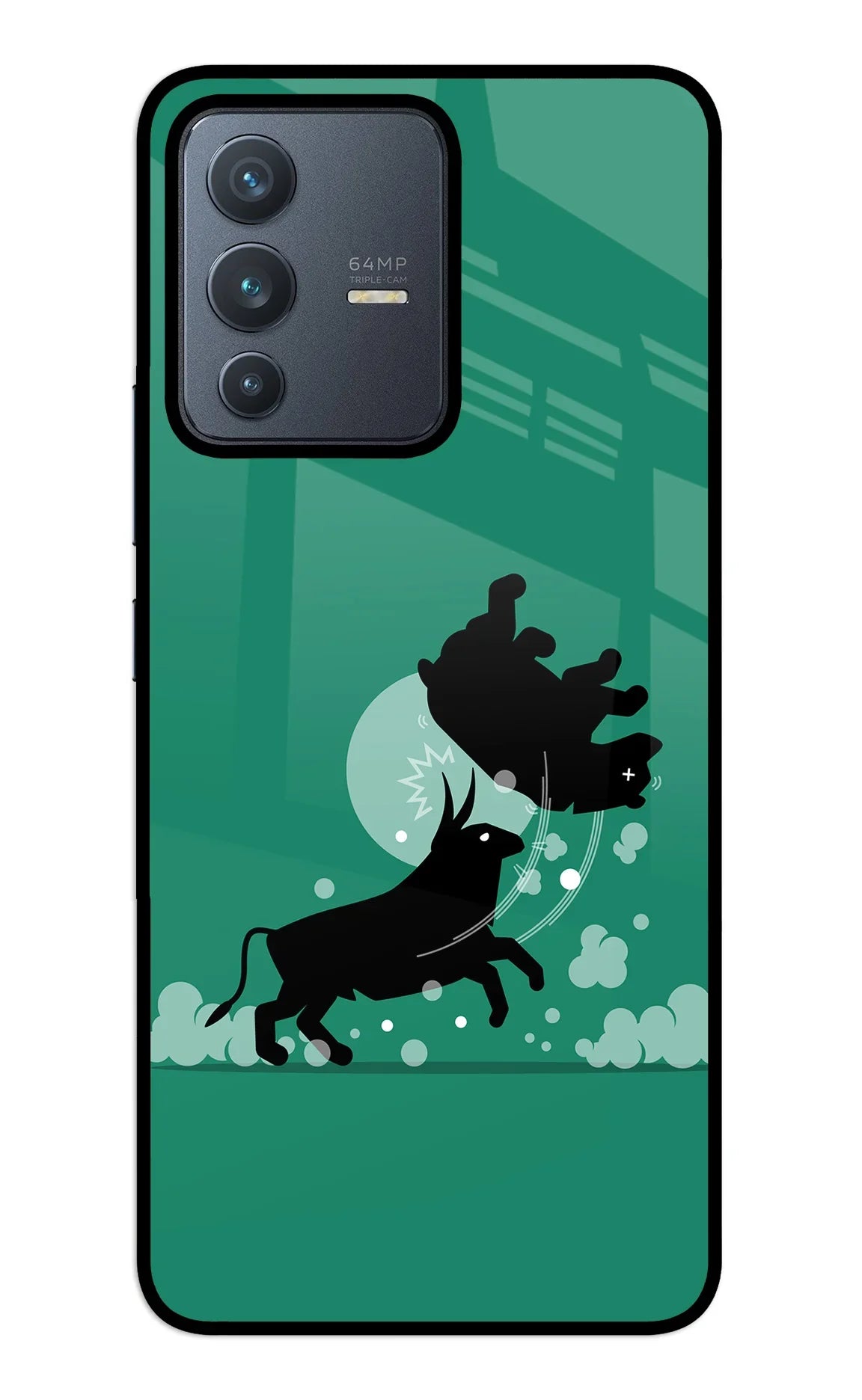 Bull Conqueror Vivo V23 5G Glass Case