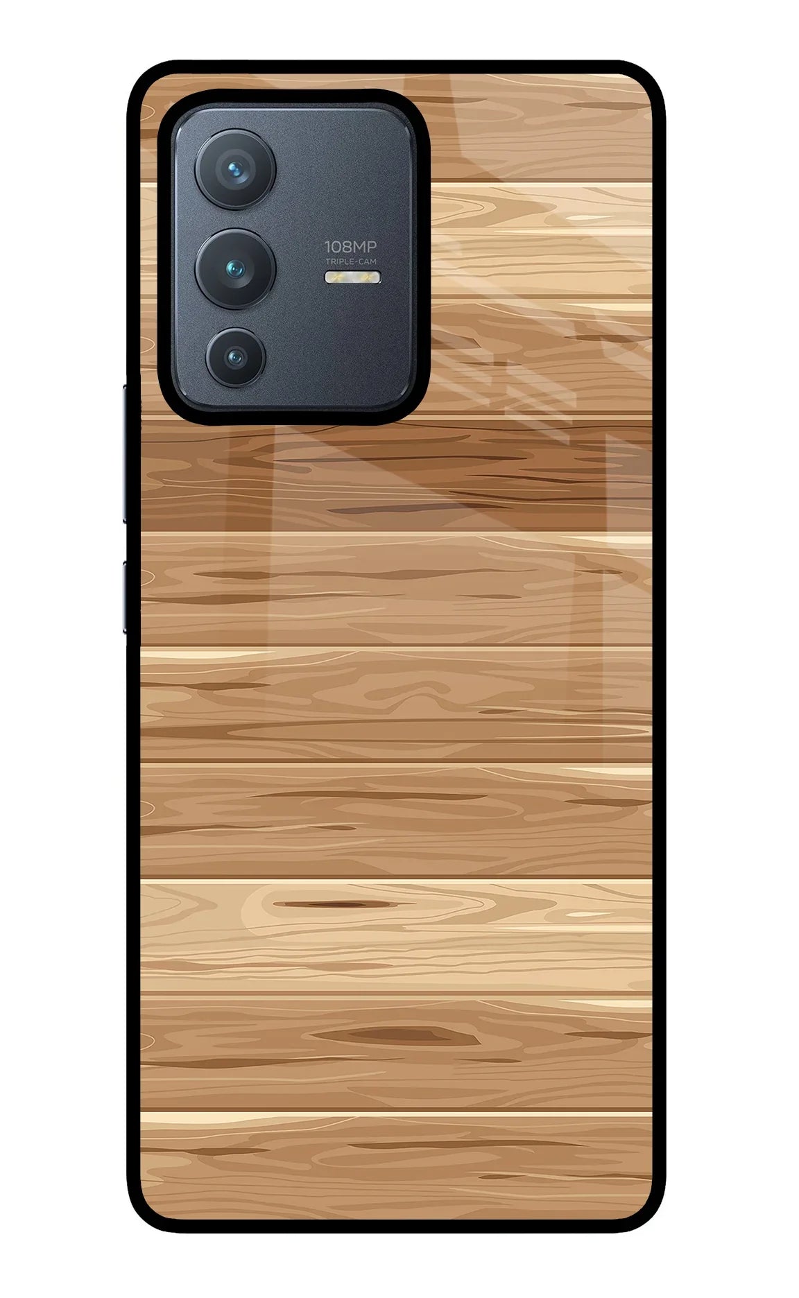 Wooden Vector Vivo V23 Pro 5G Glass Case