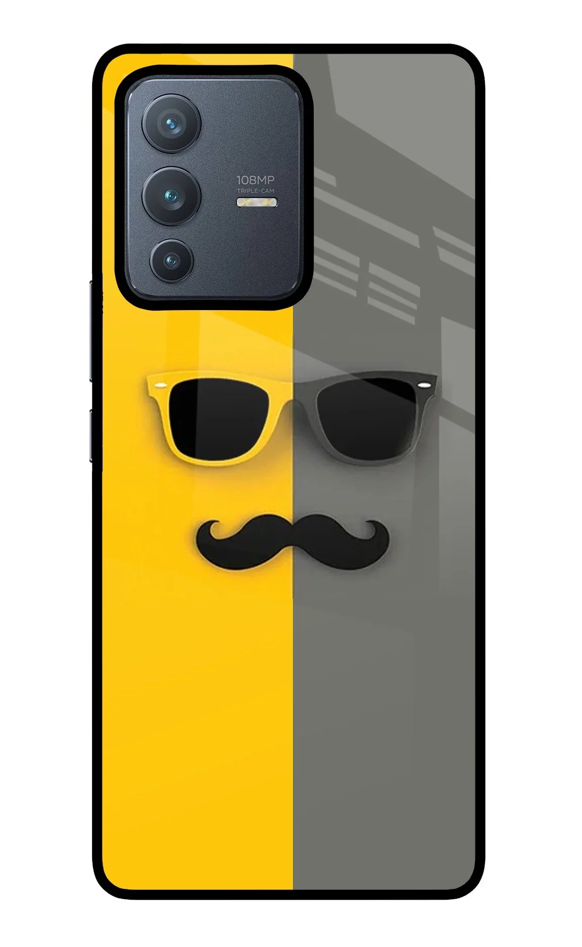 Sunglasses with Mustache Vivo V23 Pro 5G Back Cover
