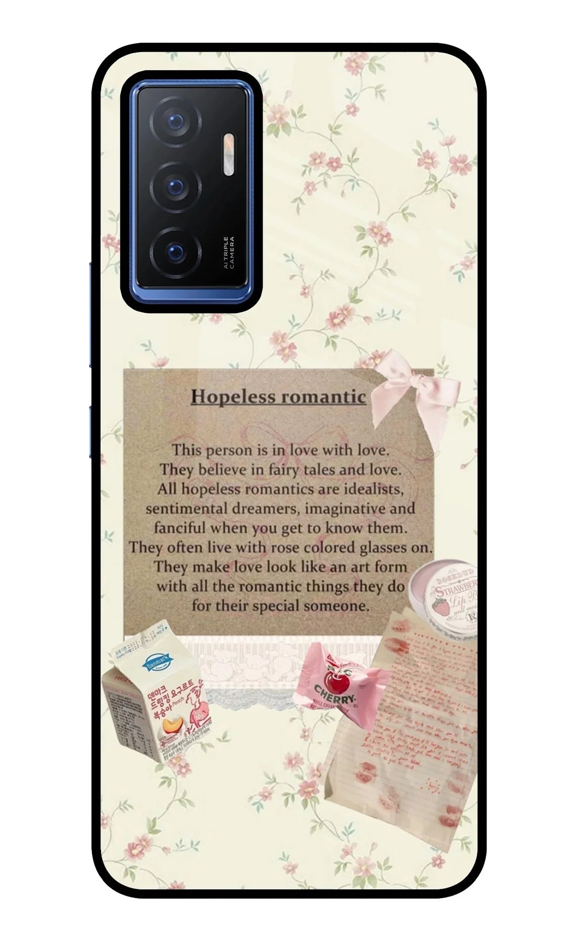 Hopeless Romantic Vivo V23E 5G Glass Case