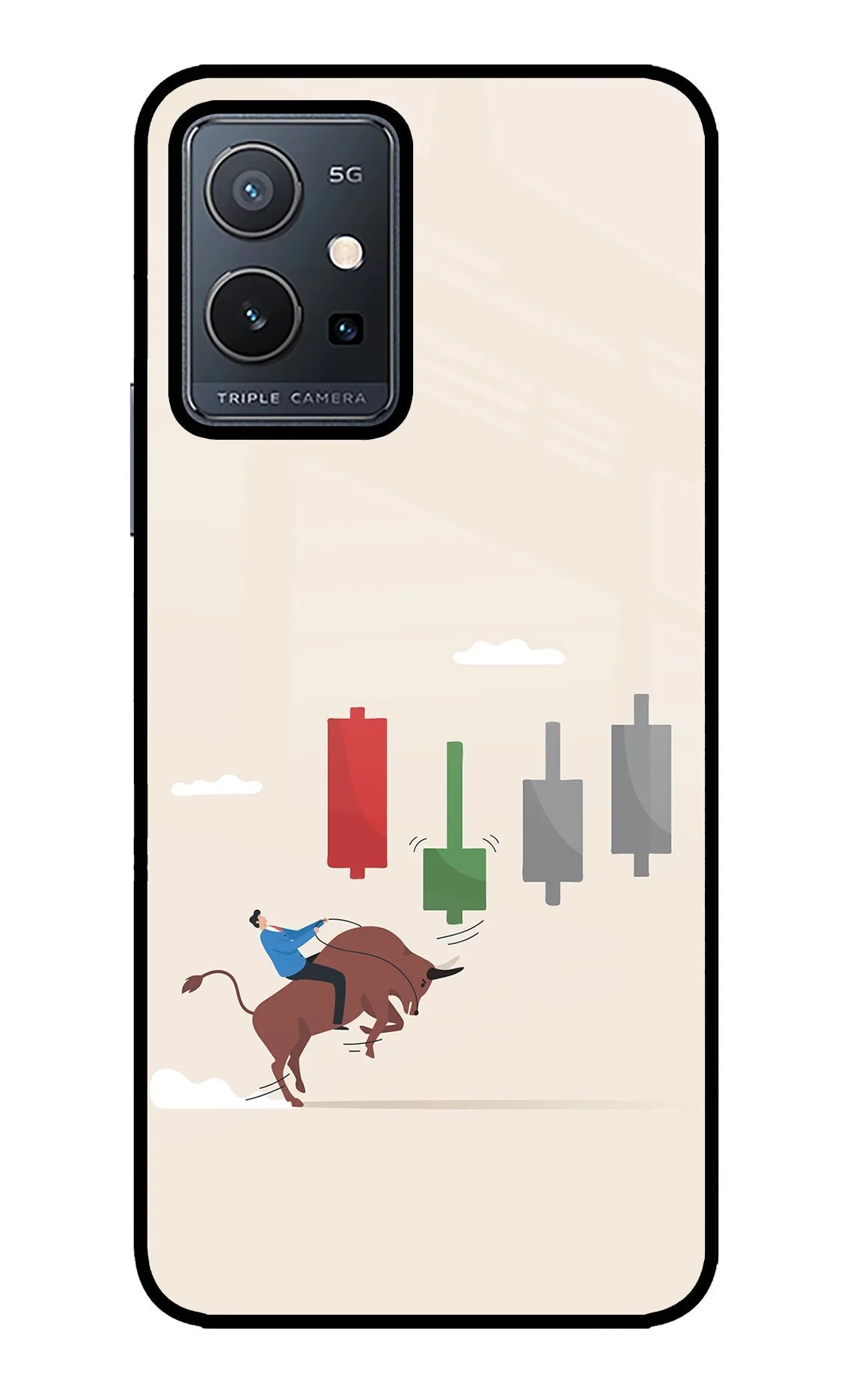 Bull Trading Momentum Vivo Y75 5G/Vivo T1 5G Glass Case