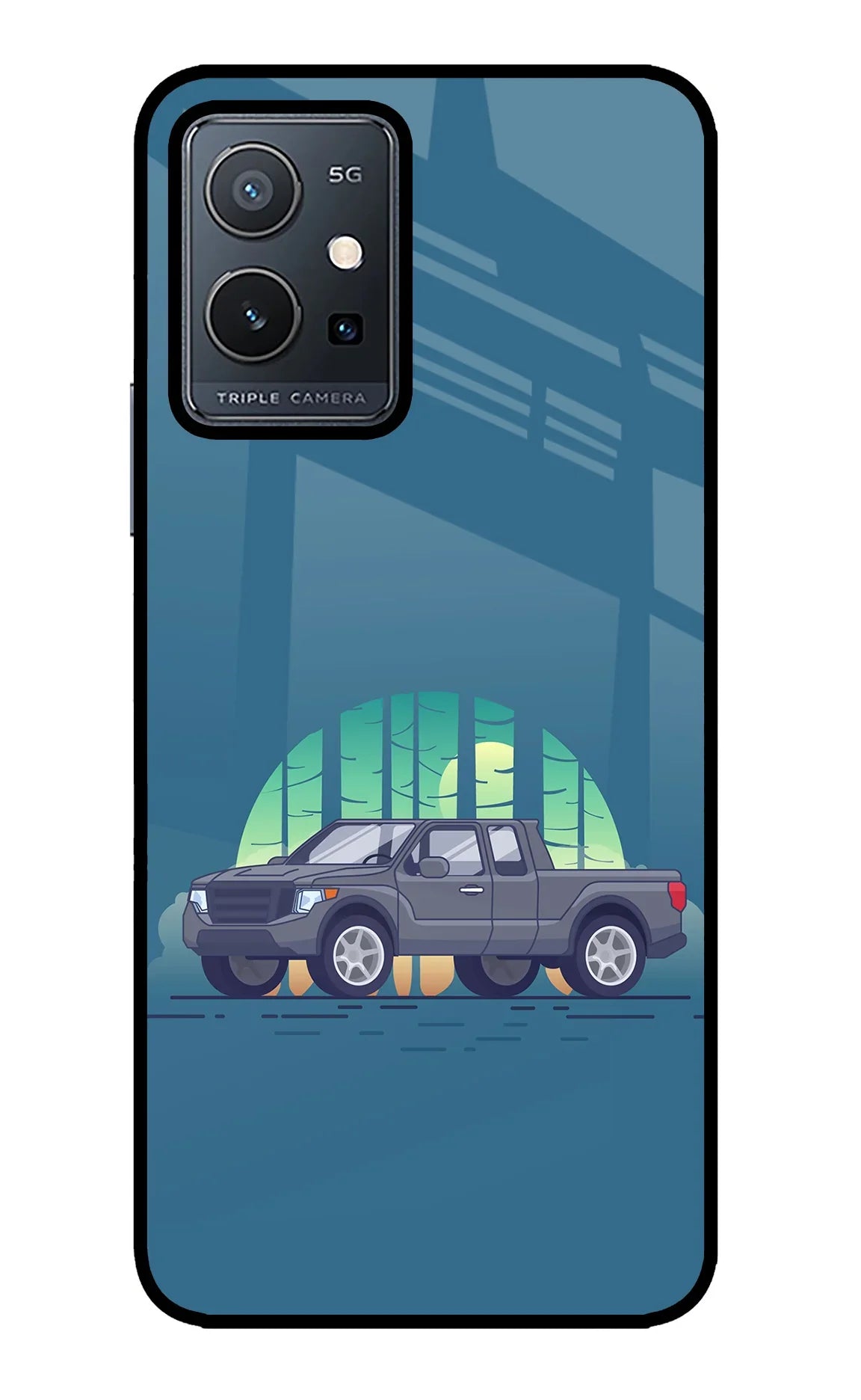 Retro Garage Vibe Vivo Y75 5G/Vivo T1 5G Glass Case