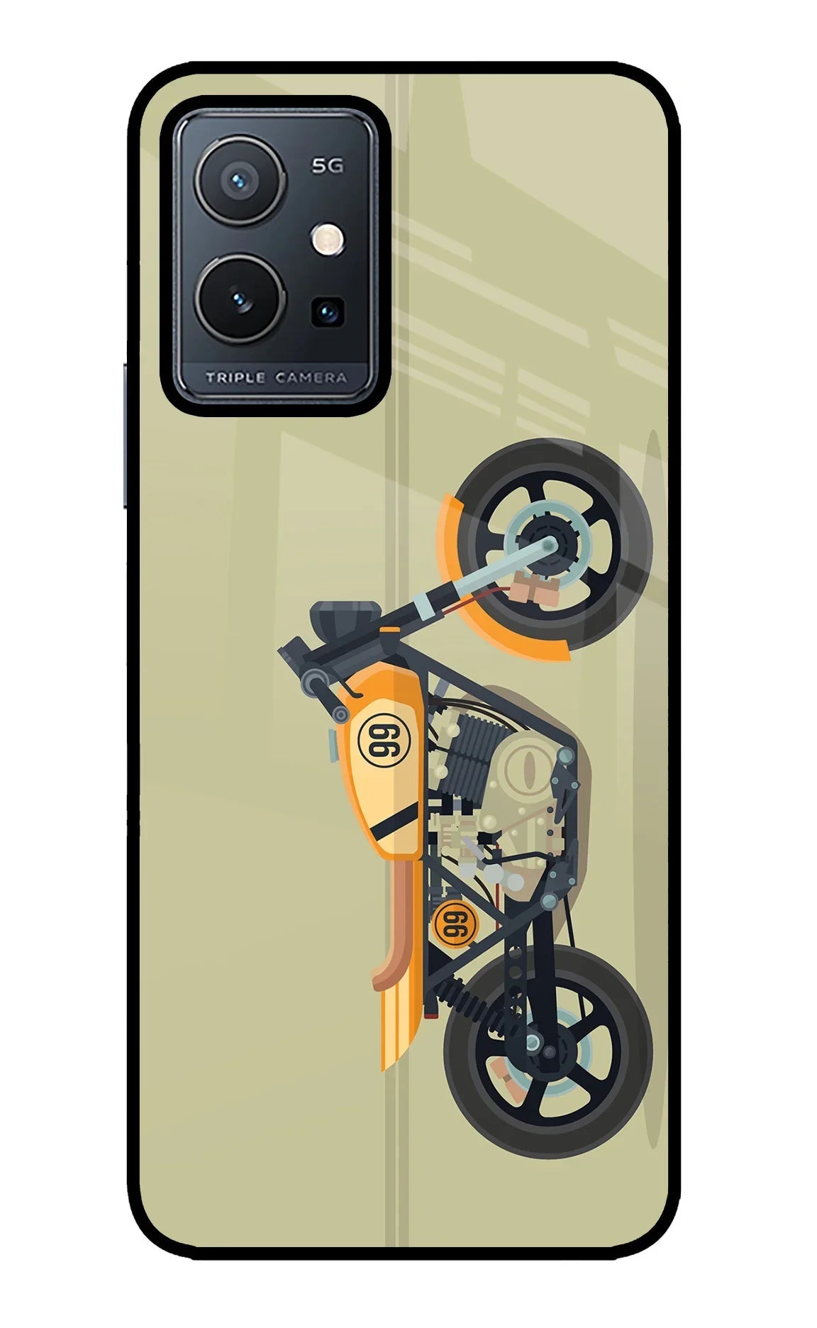 Vertical Speedster Vivo Y75 5G/Vivo T1 5G Glass Case
