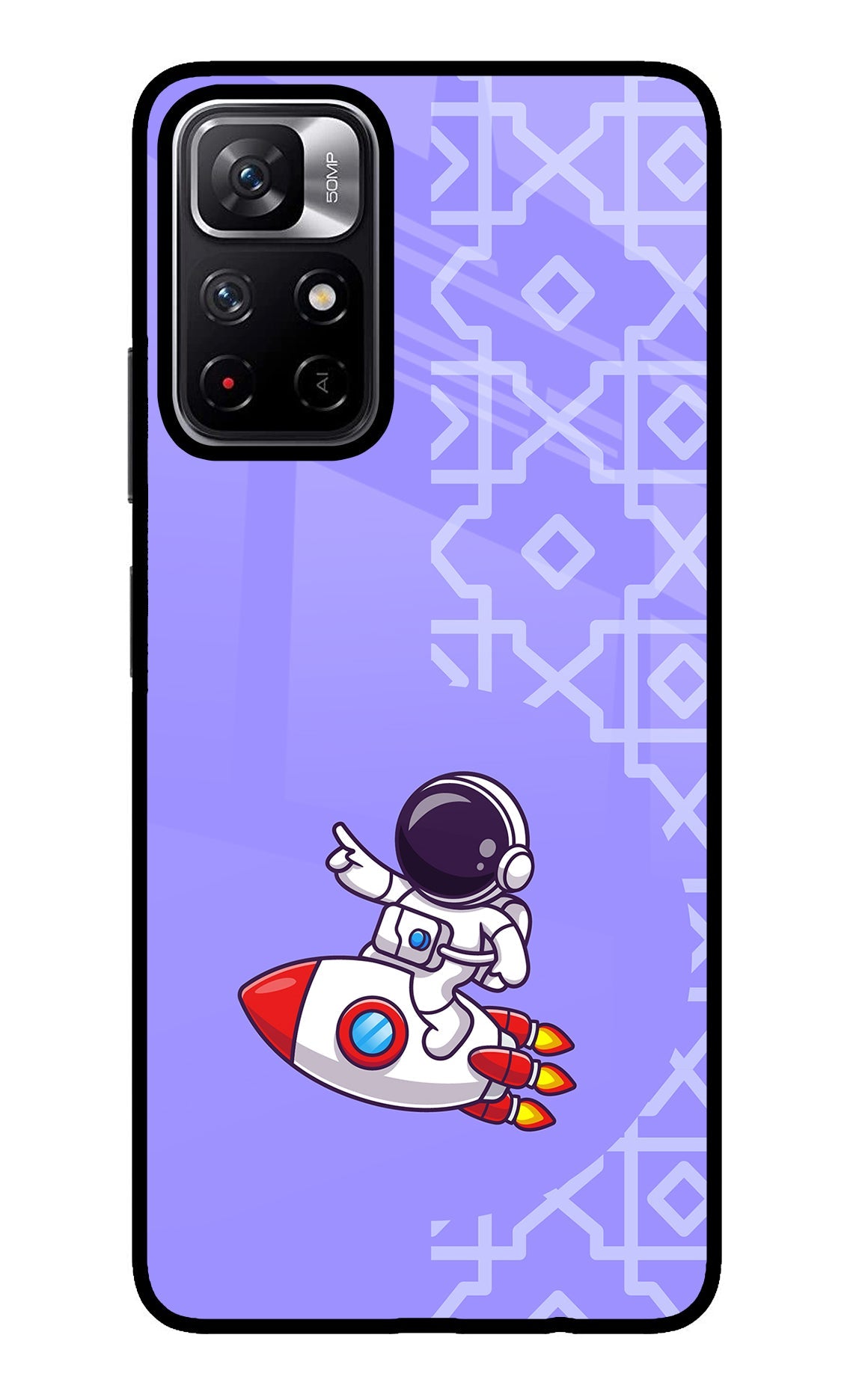 Cute Astronaut Poco M4 Pro 5G Glass Case