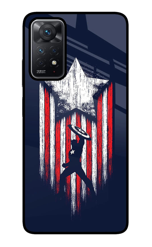 Captain America Marvel Art Redmi Note 11 Pro Glass Case