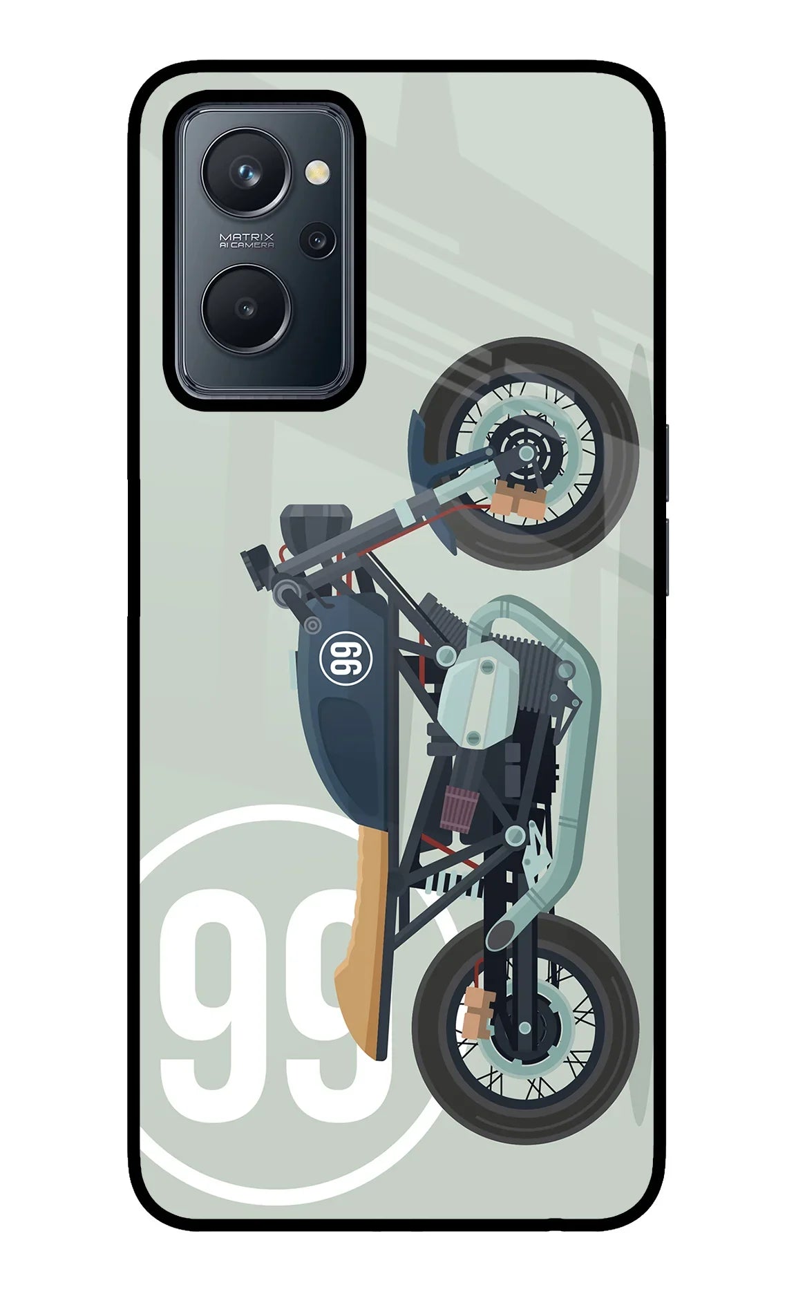 Classic Cafe Racer 99 Realme 9i 4G Glass Case