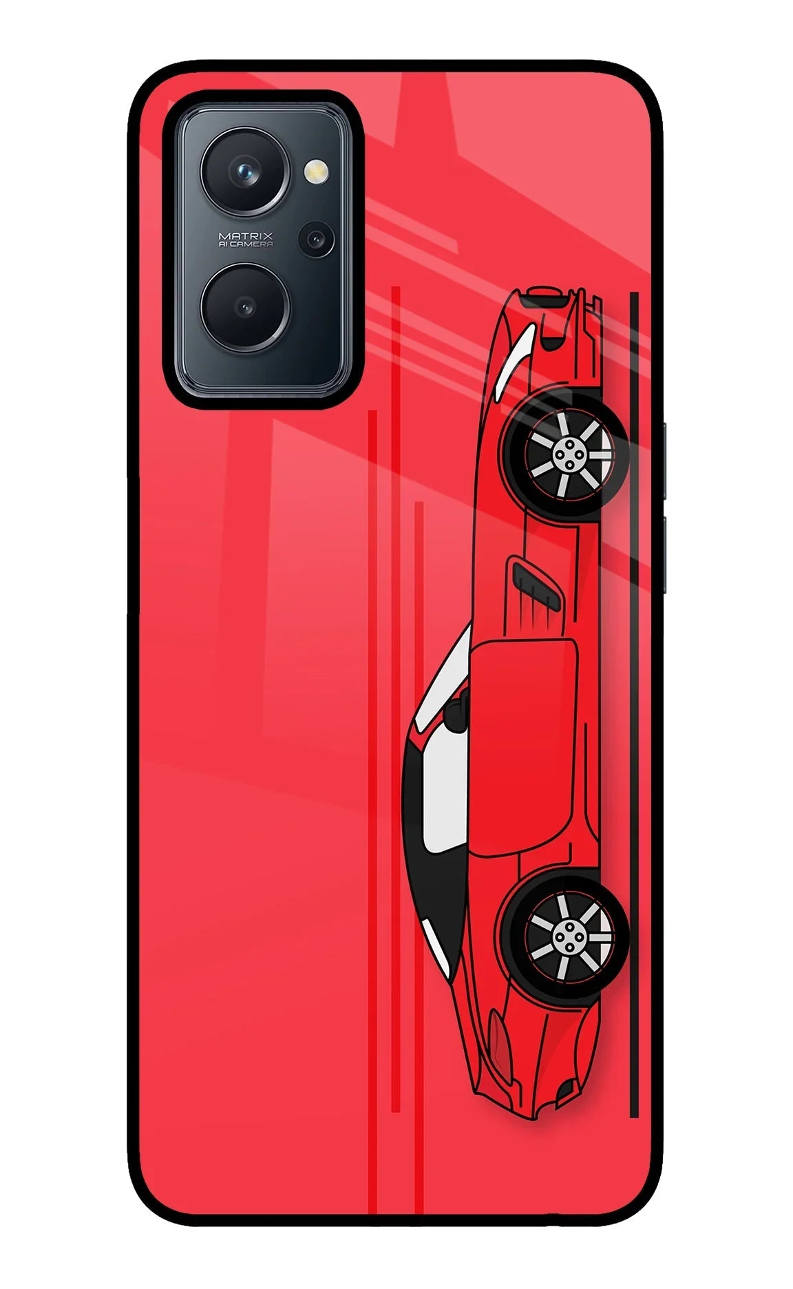 Red Velocity Realme 9i 4G Glass Case