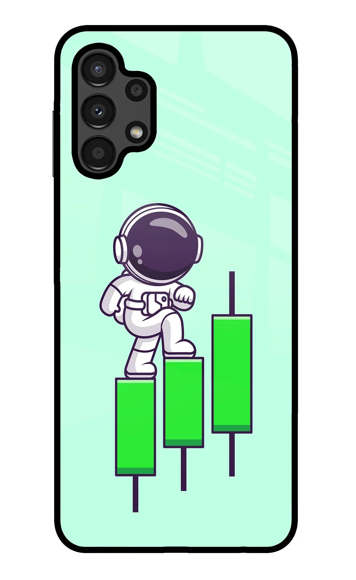 Astronaut Trader Samsung A13 4G Glass Case