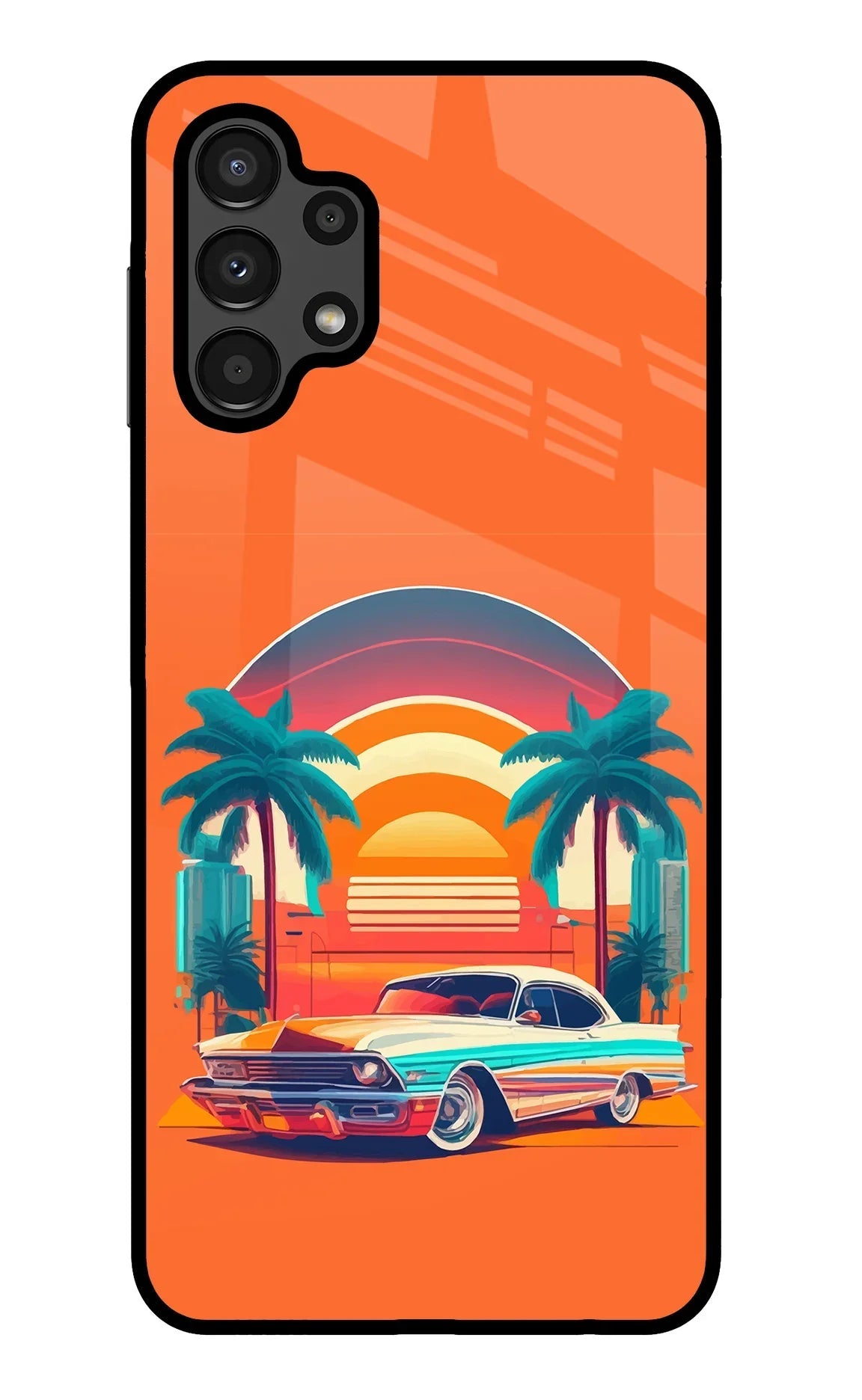 Palm Drive 80s Samsung A13 4G Glass Case