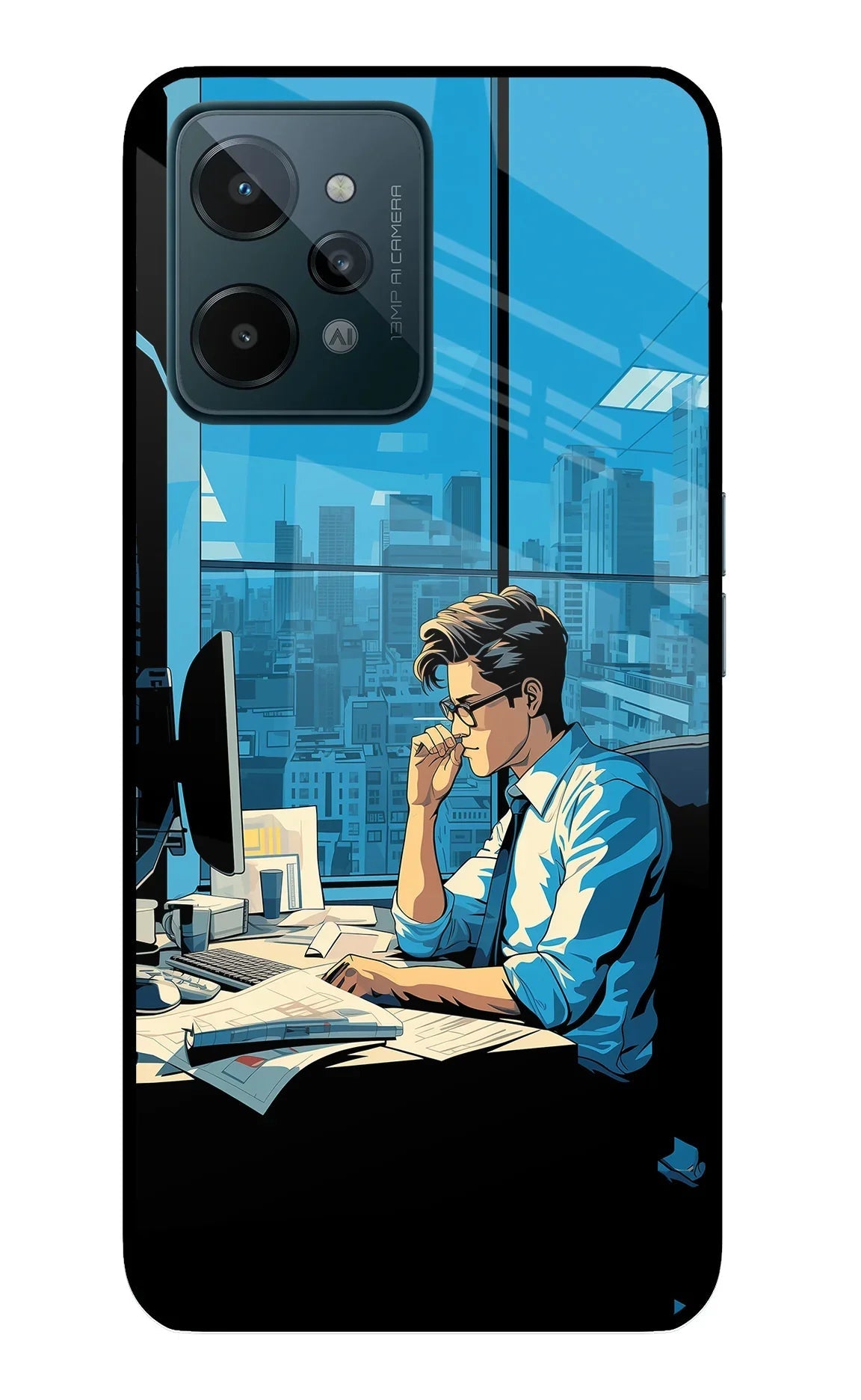 Focused Hustler (AI Generated) Realme C31 Glass Case