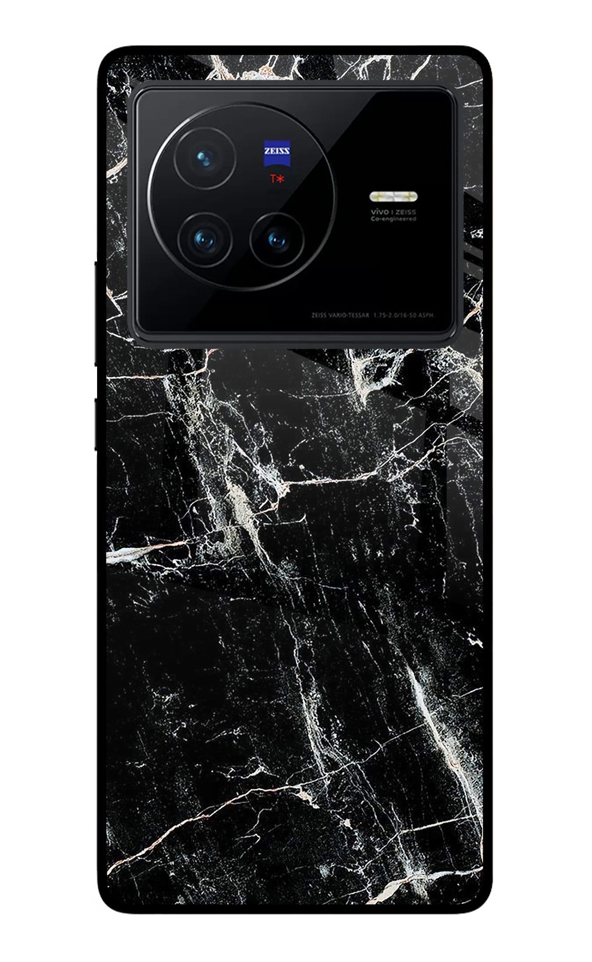Black Marble Texture Vivo X80 Back Cover