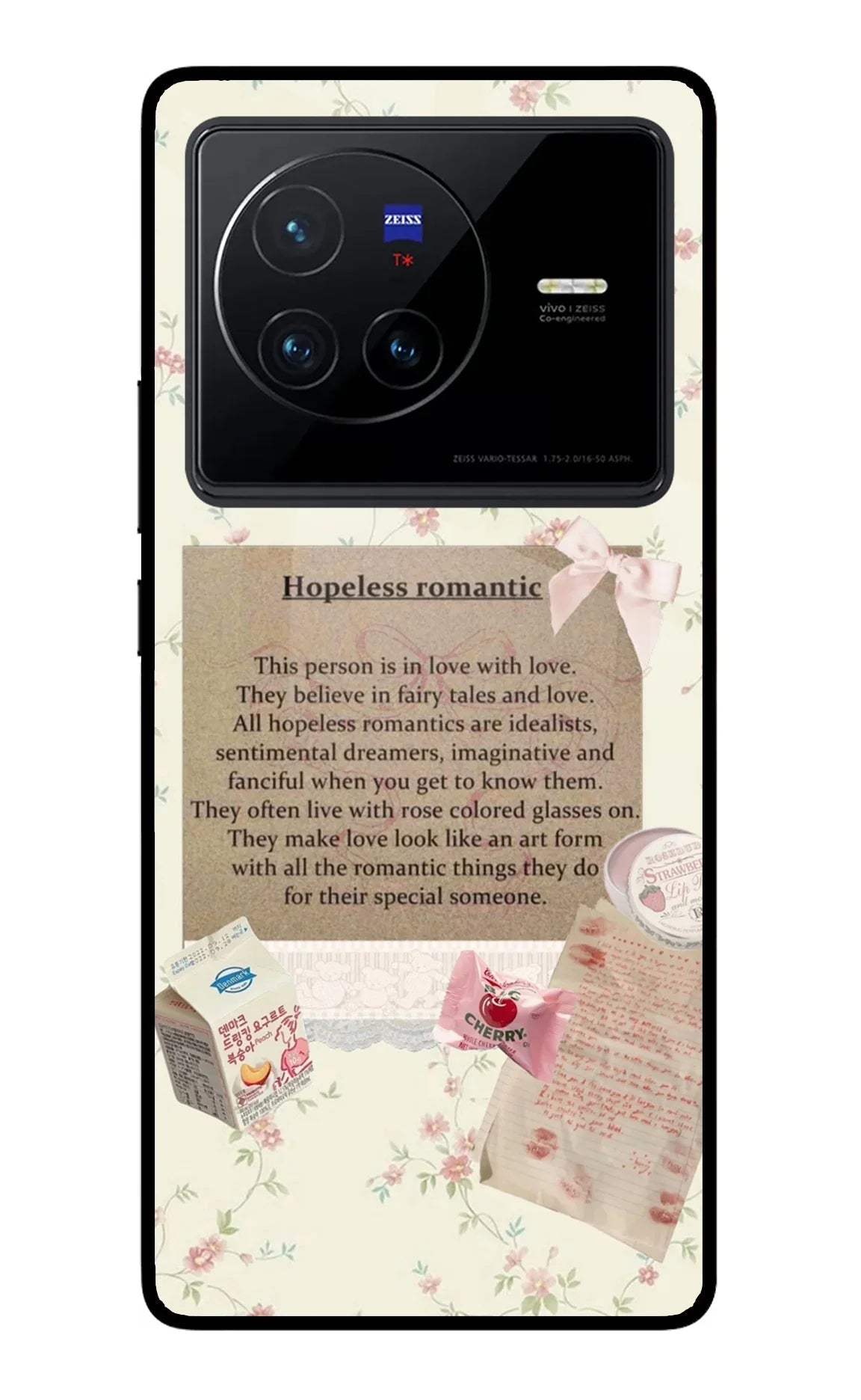 Hopeless Romantic Vivo X80 Glass Case