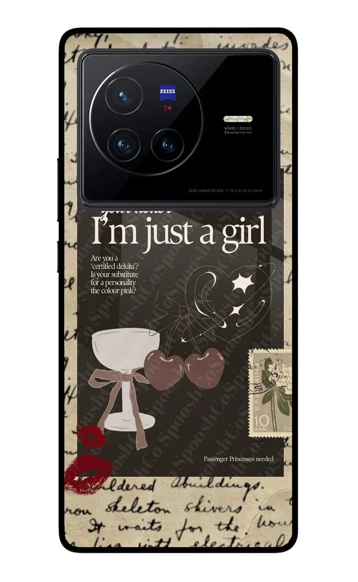 I am just a girl Vivo X80 Glass Case