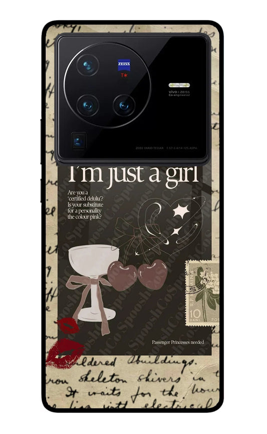 I am just a girl Vivo X80 Pro Glass Case