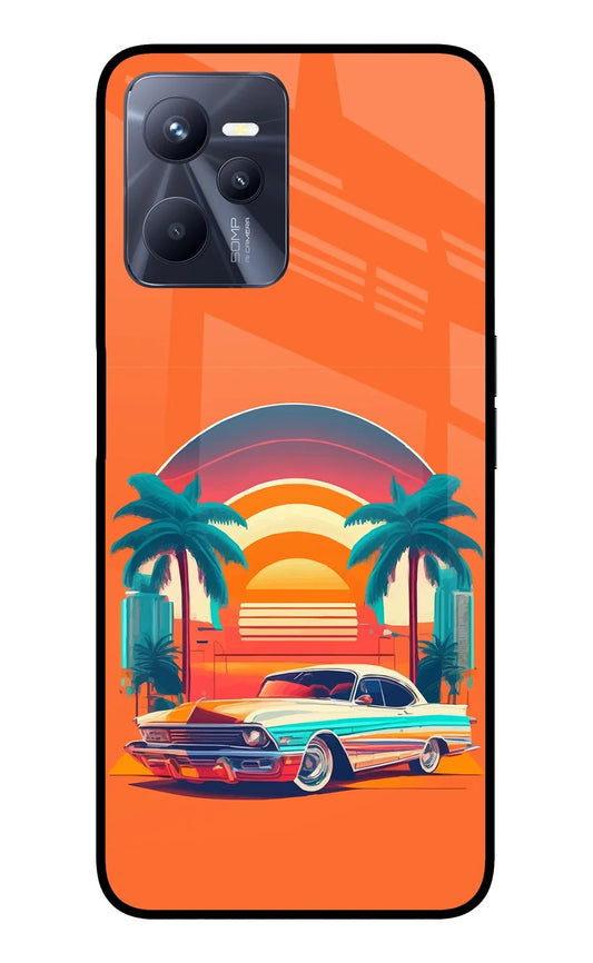 Palm Drive 80s Realme C35 Glass Case