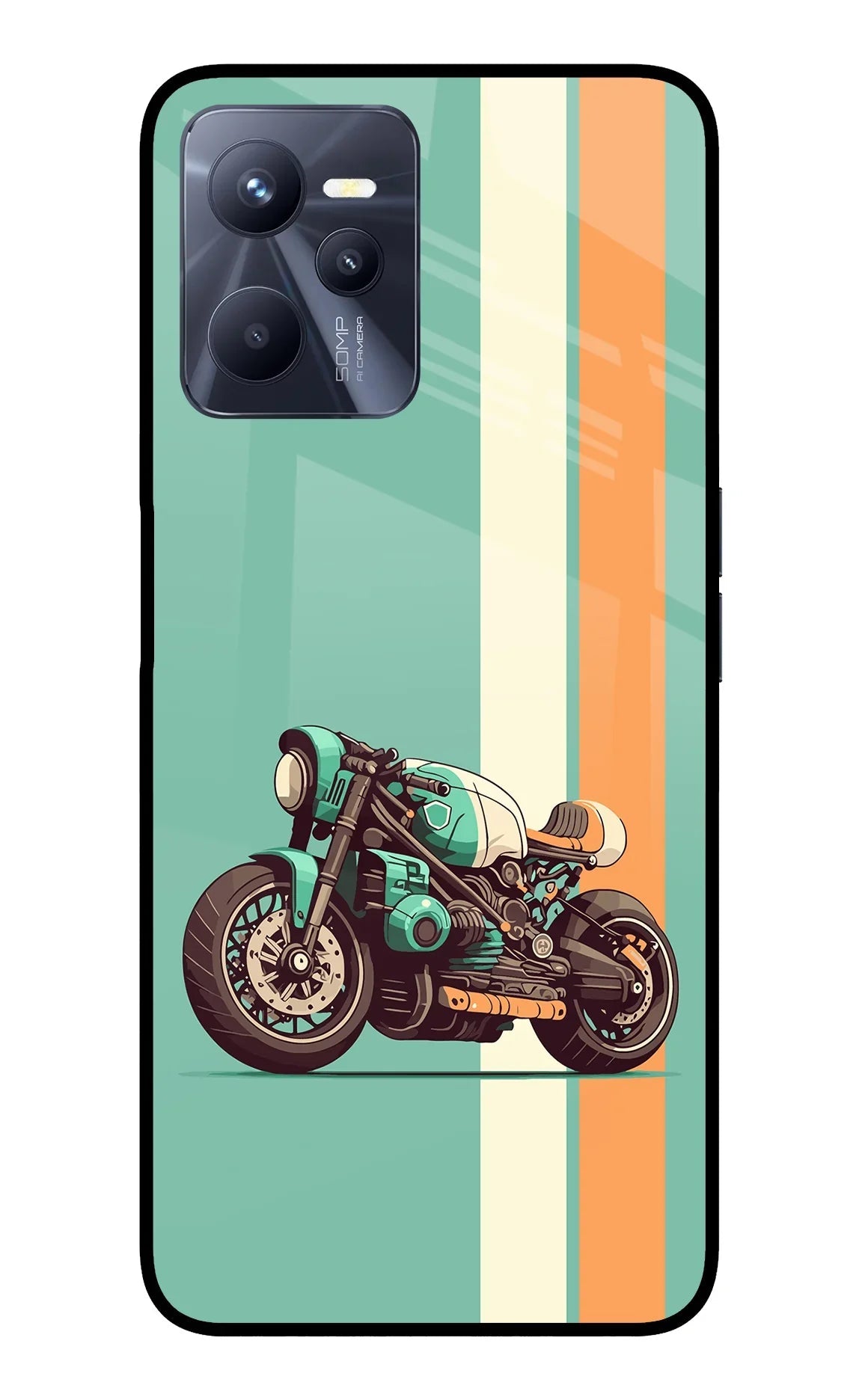 Striped Moto Drift Realme C35 Glass Case