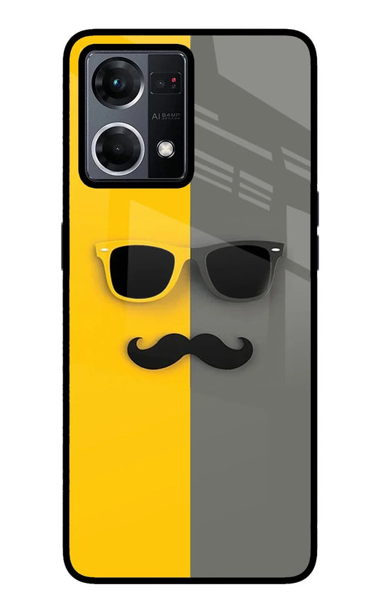 Sunglasses with Mustache Oppo F21 Pro 4G Back Cover
