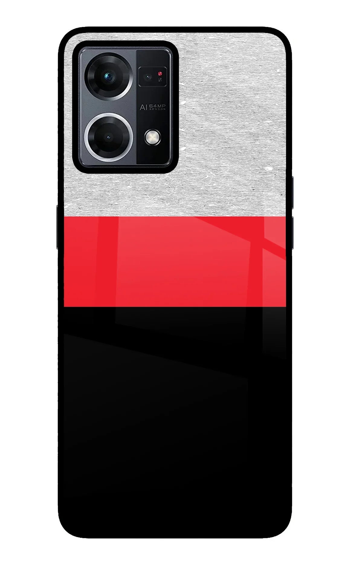 Tri Color Pattern Oppo F21 Pro 4G Back Cover
