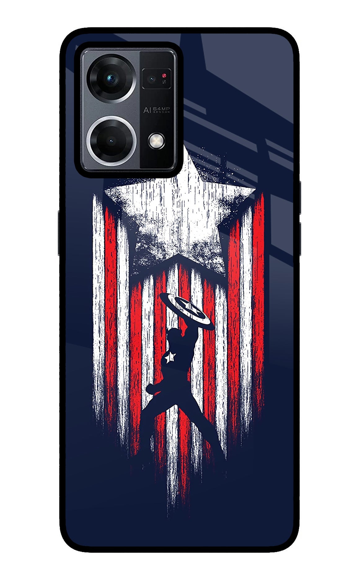 Captain America Marvel Art Oppo F21 Pro 4G Glass Case