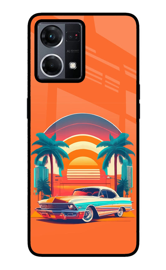Palm Drive 80s Oppo F21 Pro 4G Glass Case