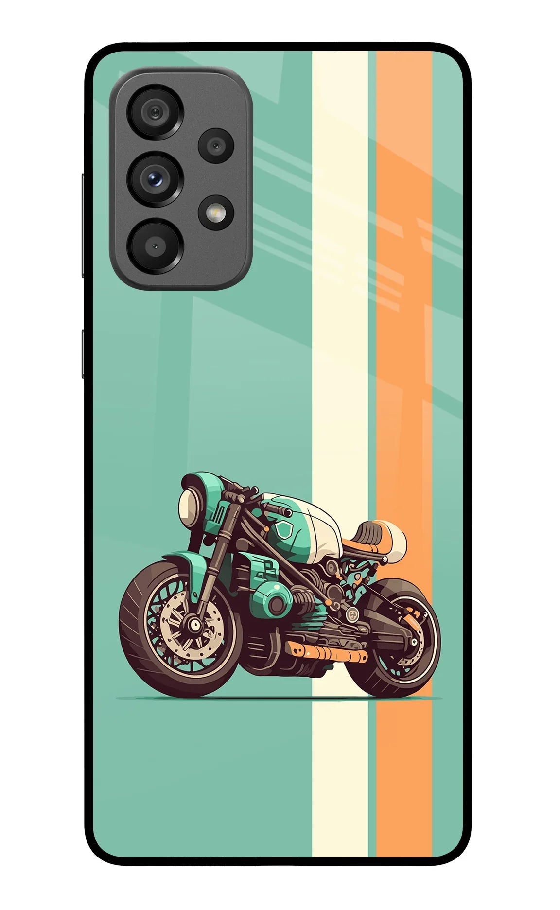 Striped Moto Drift Samsung A73 5G Glass Case