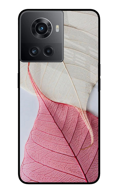 White Pink Leaf OnePlus 10R 5G Back Cover