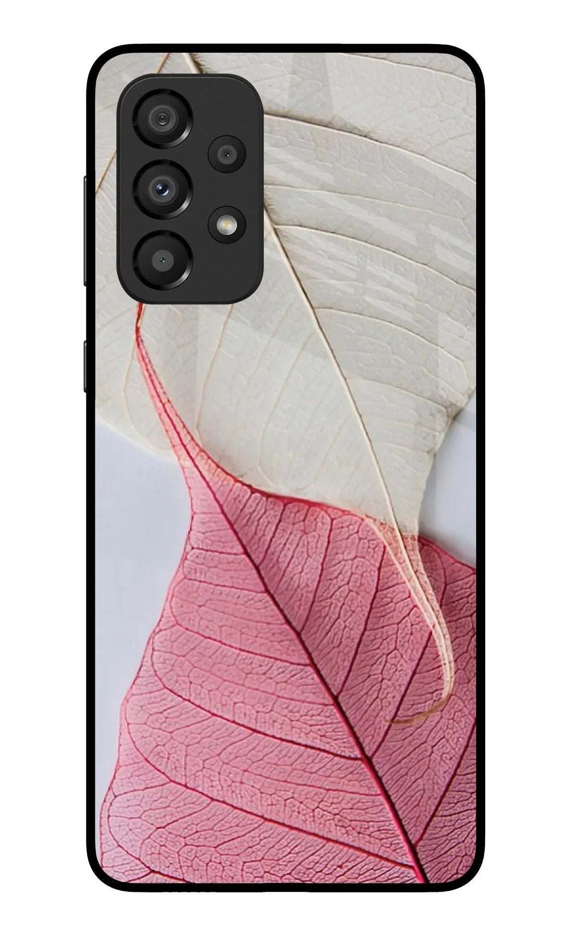 White Pink Leaf Samsung A33 5G Back Cover
