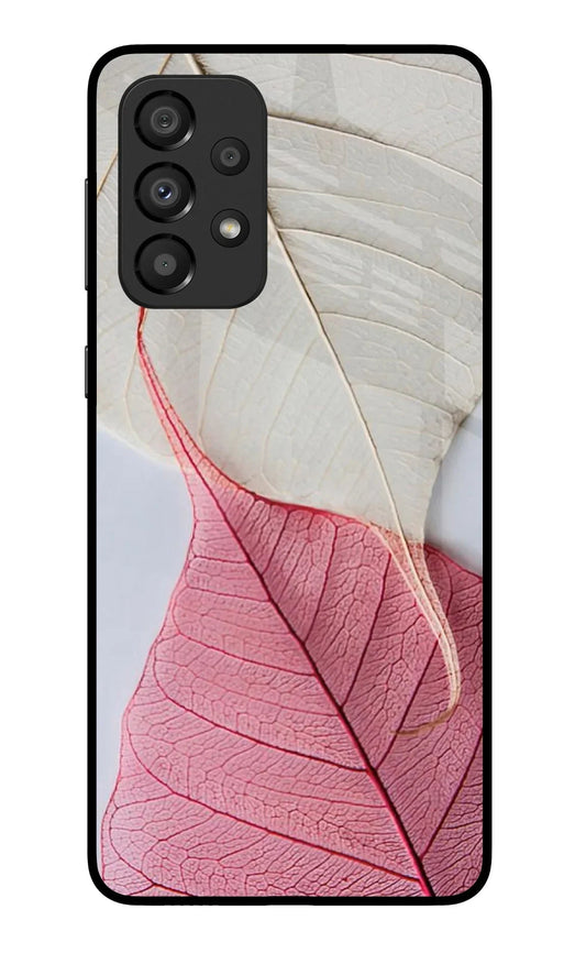 White Pink Leaf Samsung A33 5G Back Cover