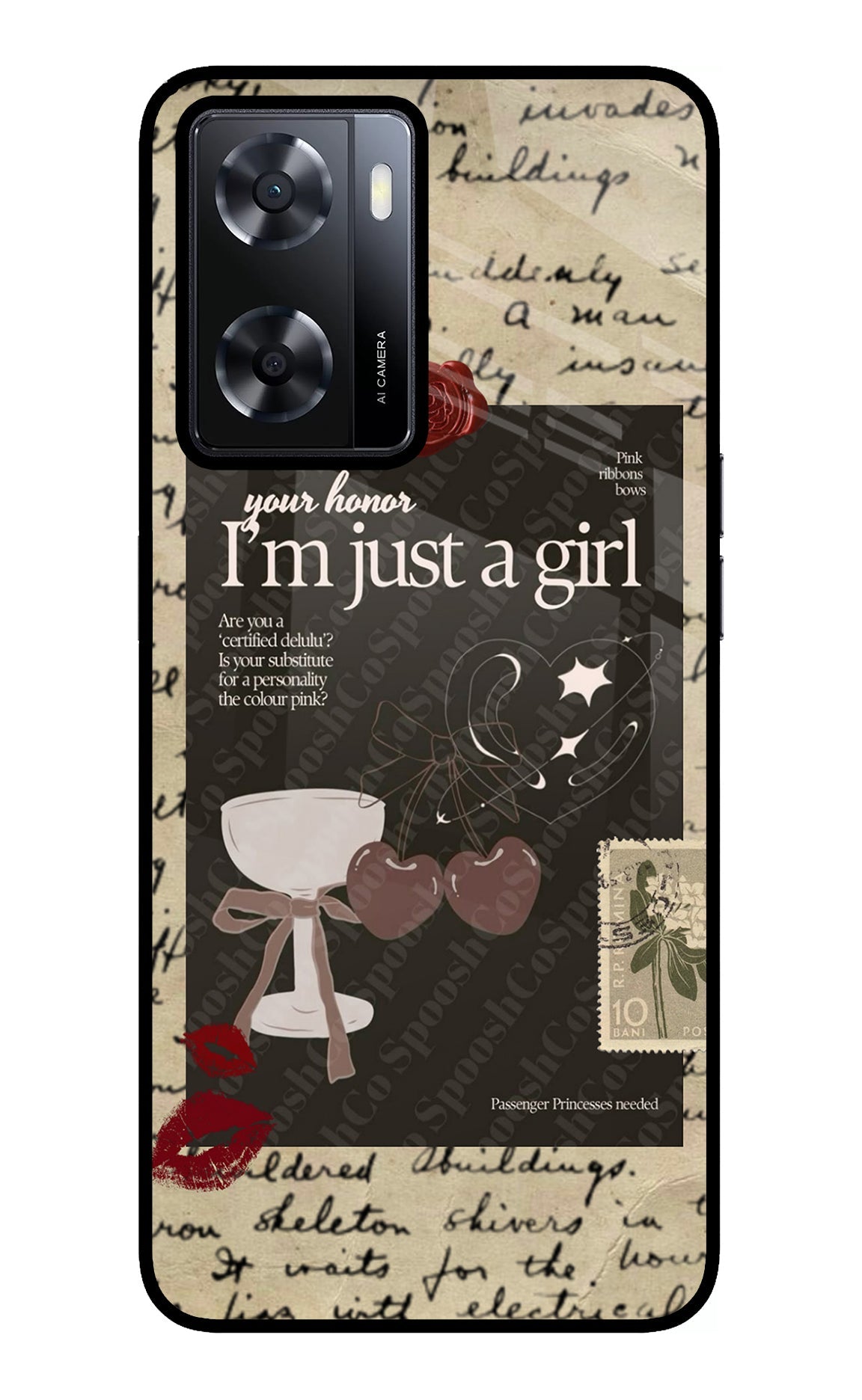 I am just a girl Oppo A57 2022 Glass Case