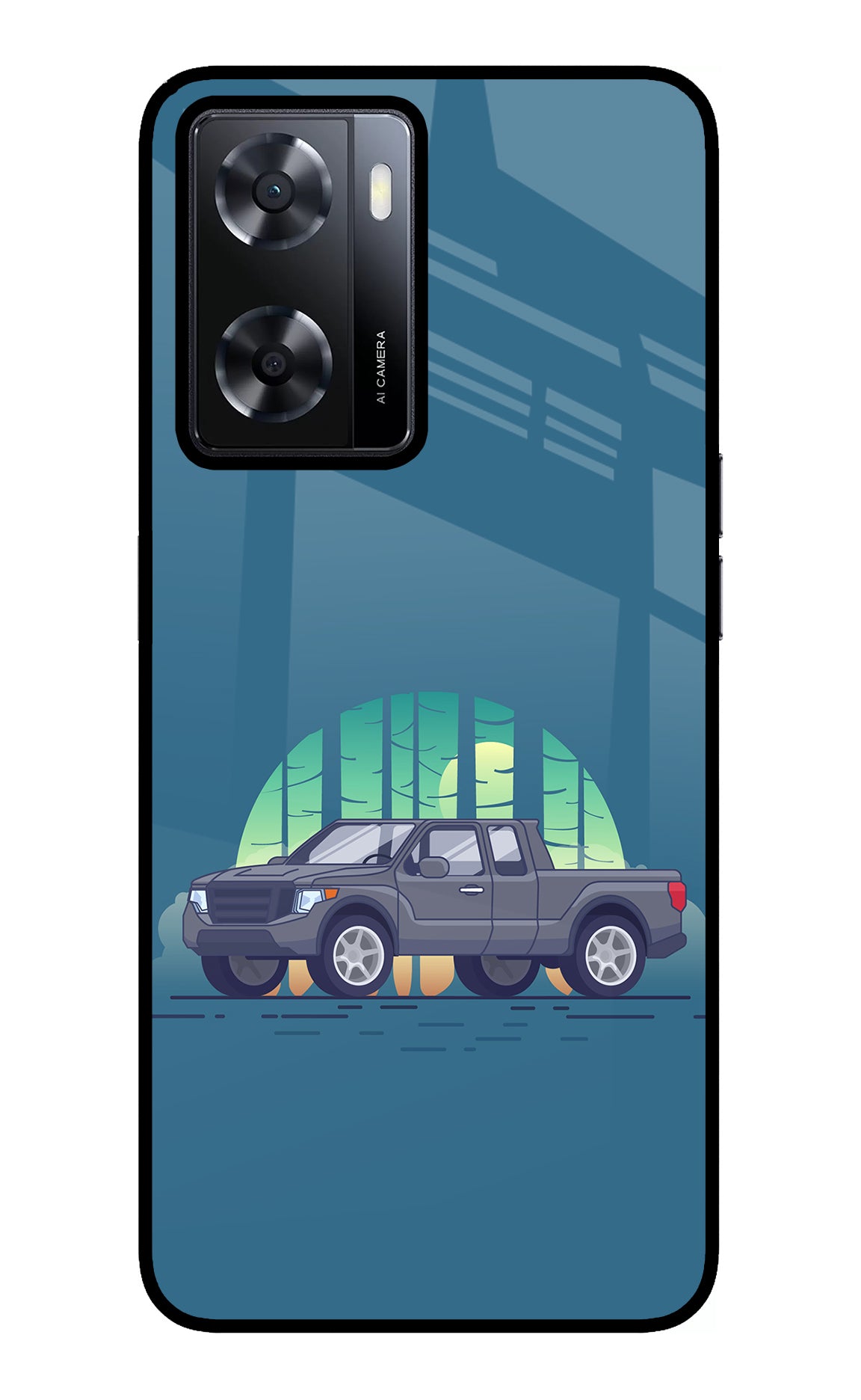Retro Garage Vibe Oppo A57 2022 Glass Case