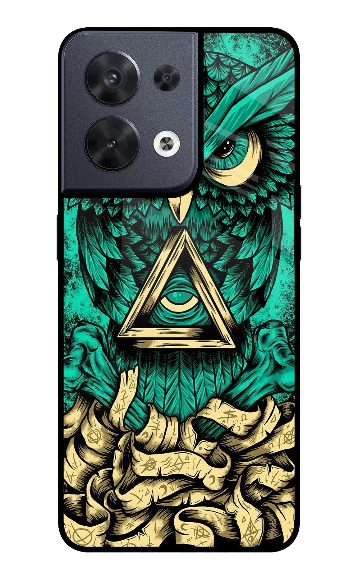 Green Owl Oppo Reno8 Back Cover