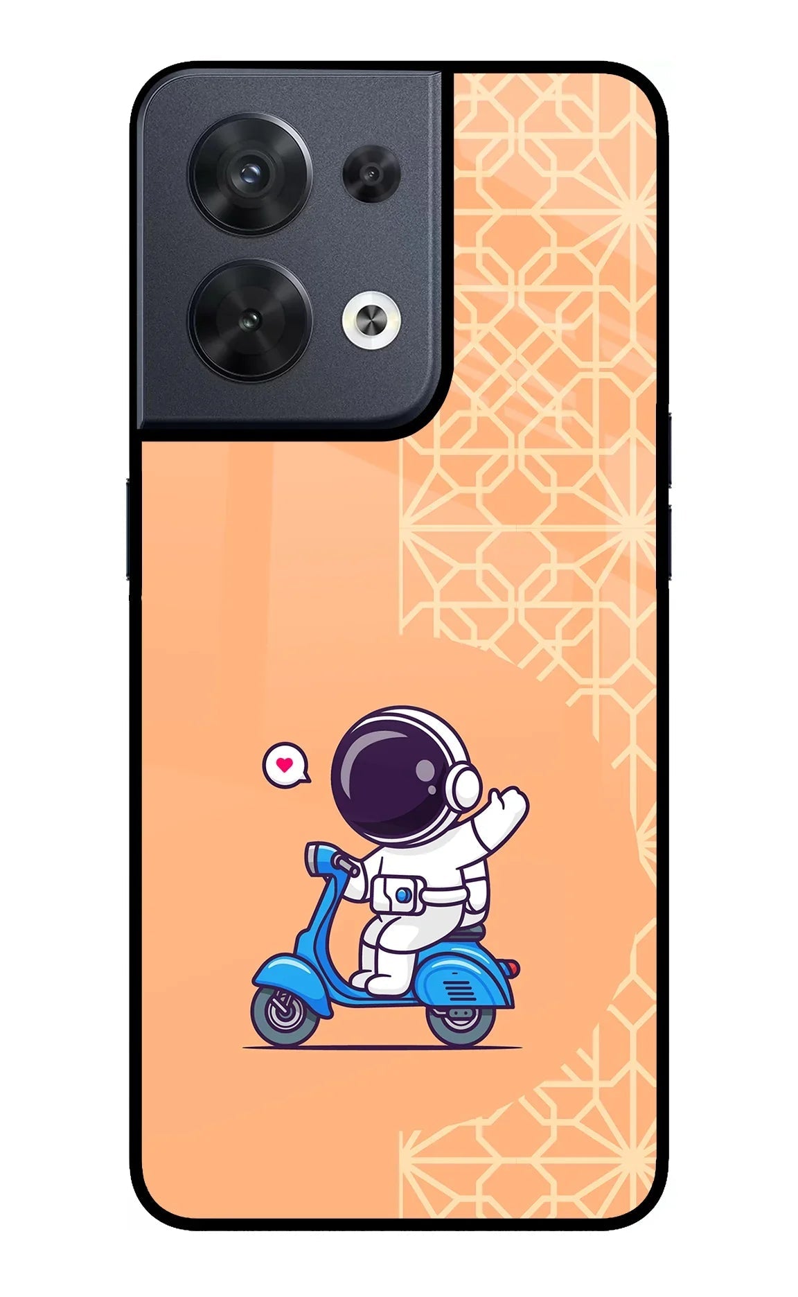 Cute Astronaut Riding Oppo Reno8 Back Cover