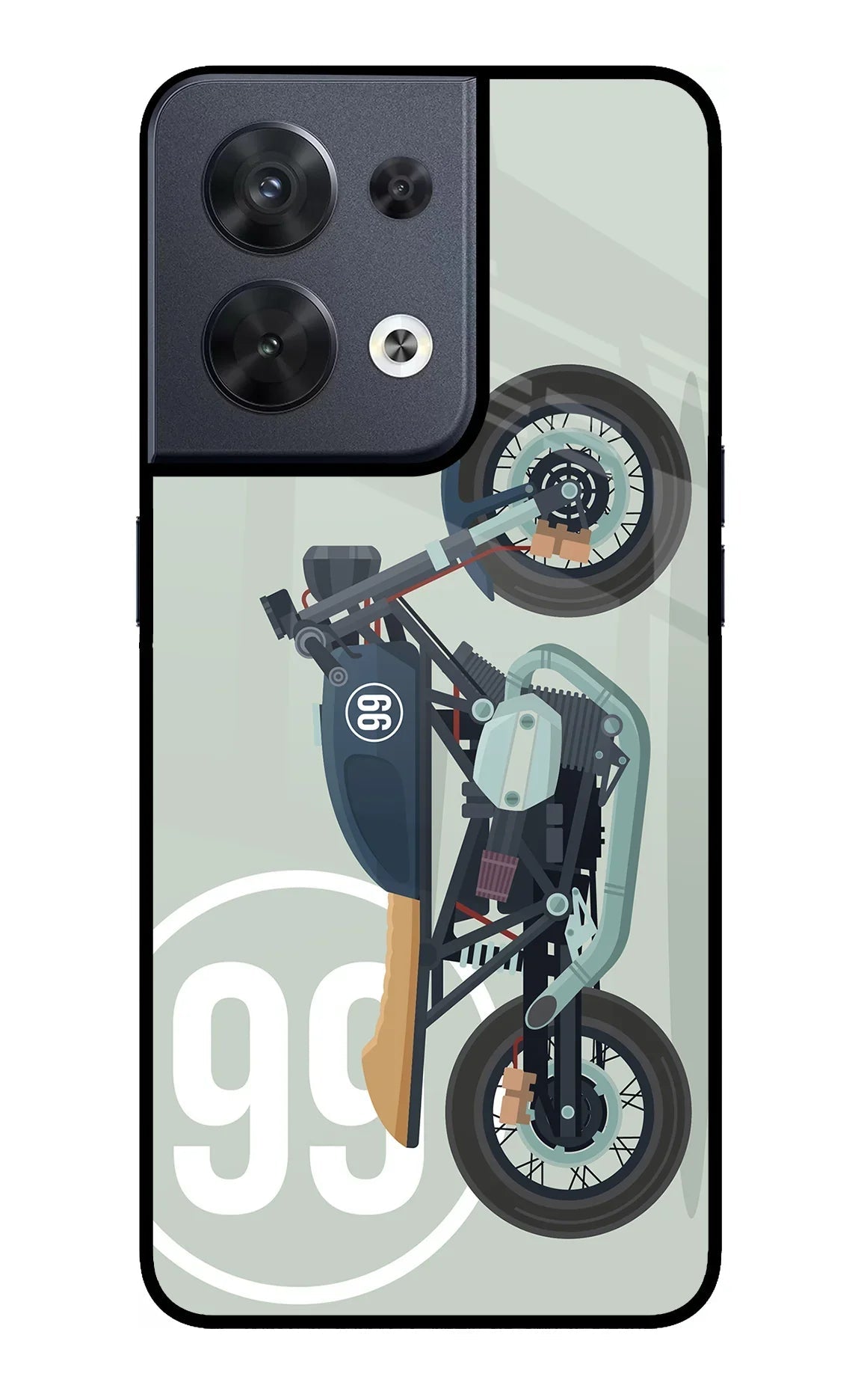 Classic Cafe Racer 99 Oppo Reno8 Glass Case