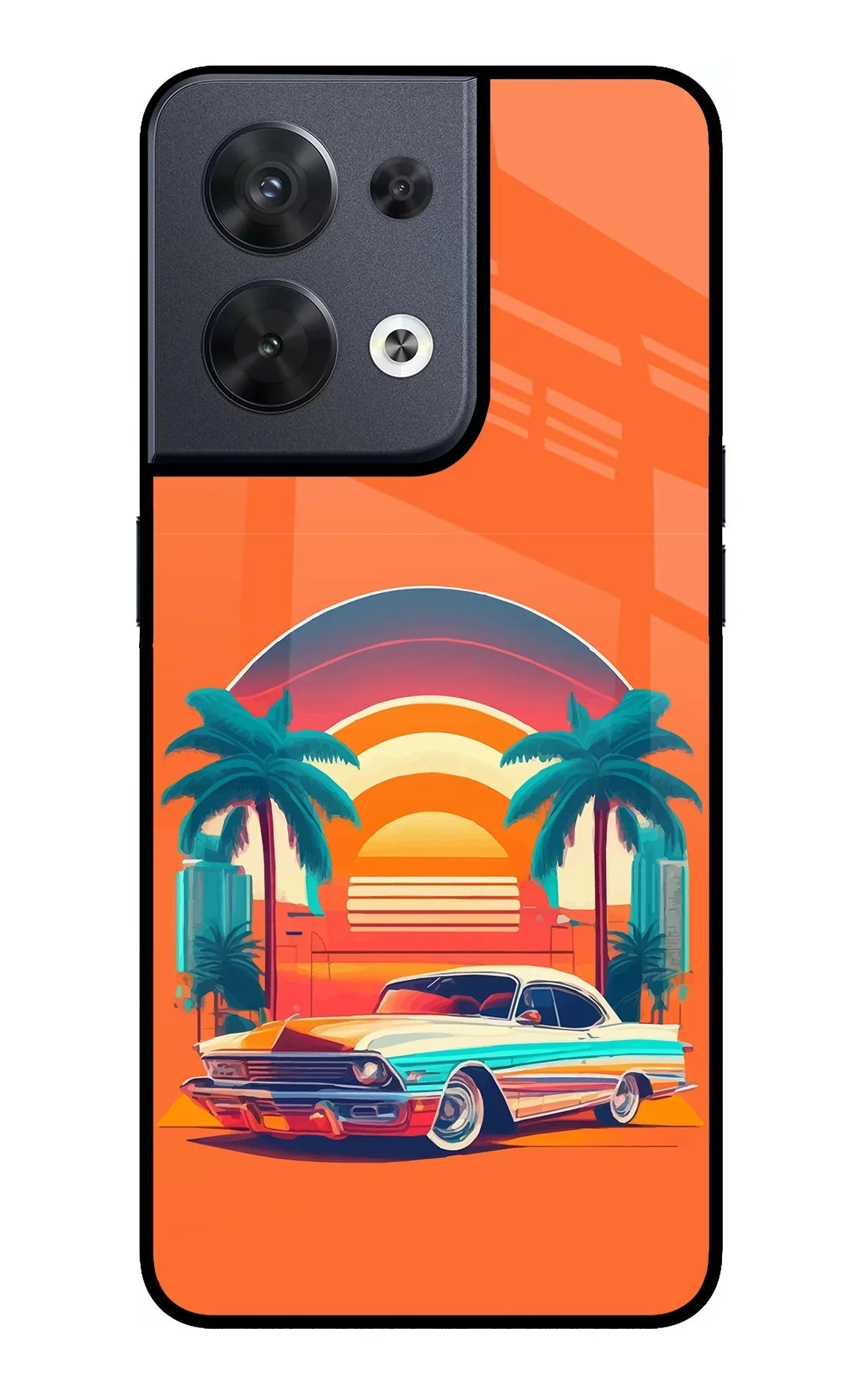 Palm Drive 80s Oppo Reno8 Glass Case