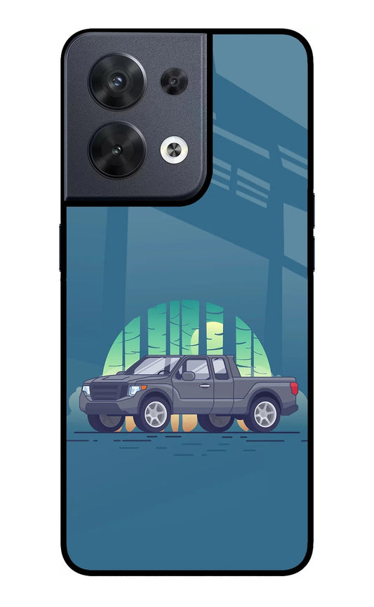 Retro Garage Vibe Oppo Reno8 Glass Case