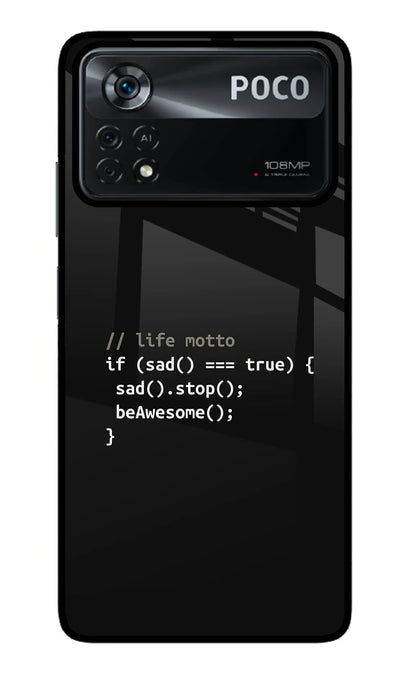 Life Motto Code Poco X4 Pro Back Cover