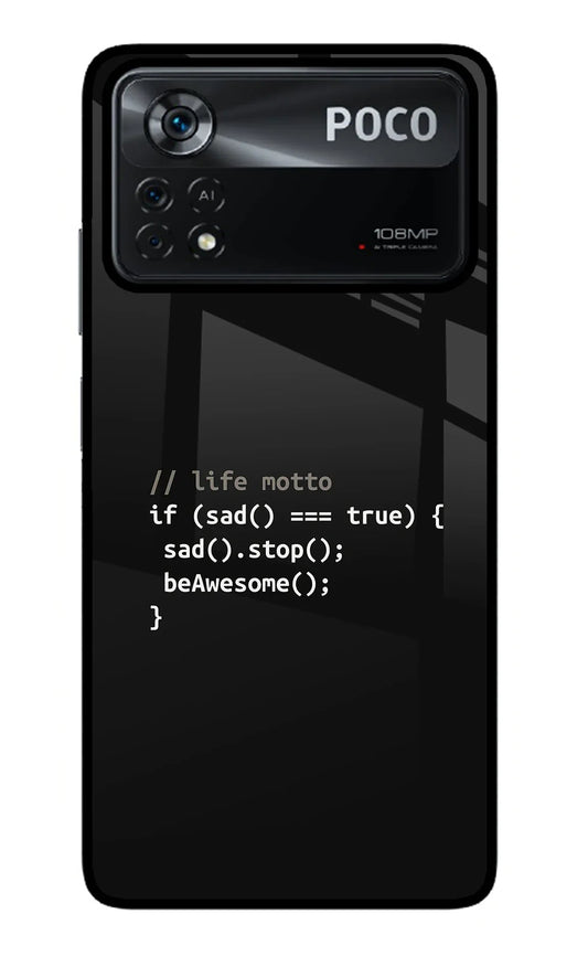 Life Motto Code Poco X4 Pro Back Cover