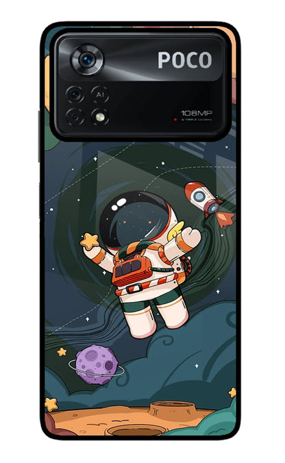 Cartoon Astronaut Poco X4 Pro Back Cover