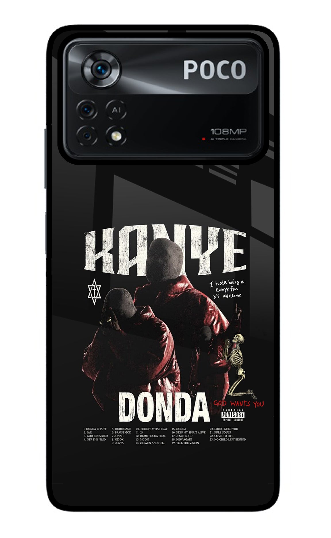 Donda Kanye West Poco X4 Pro Glass Case