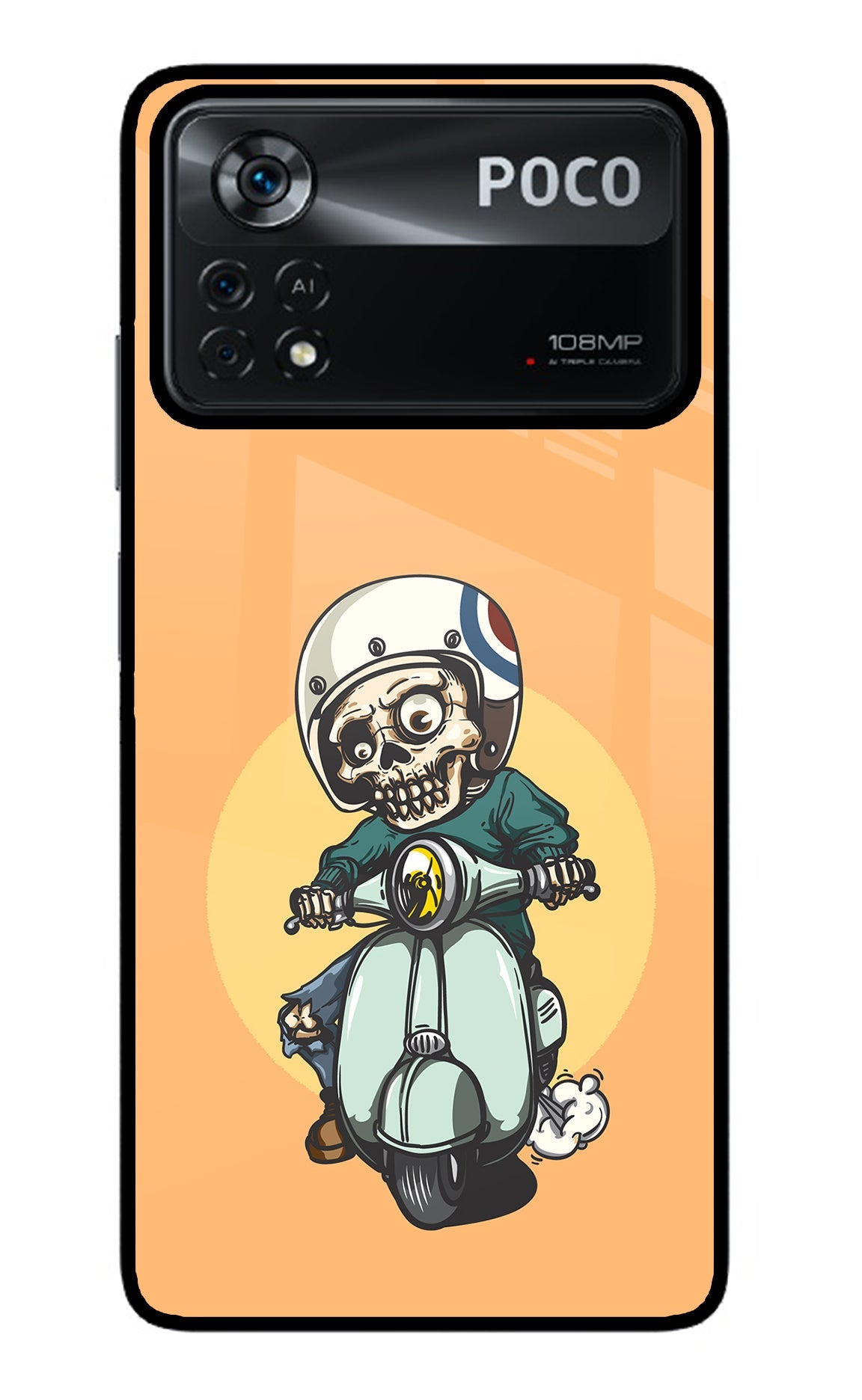 Undead Biker Poco X4 Pro Glass Case