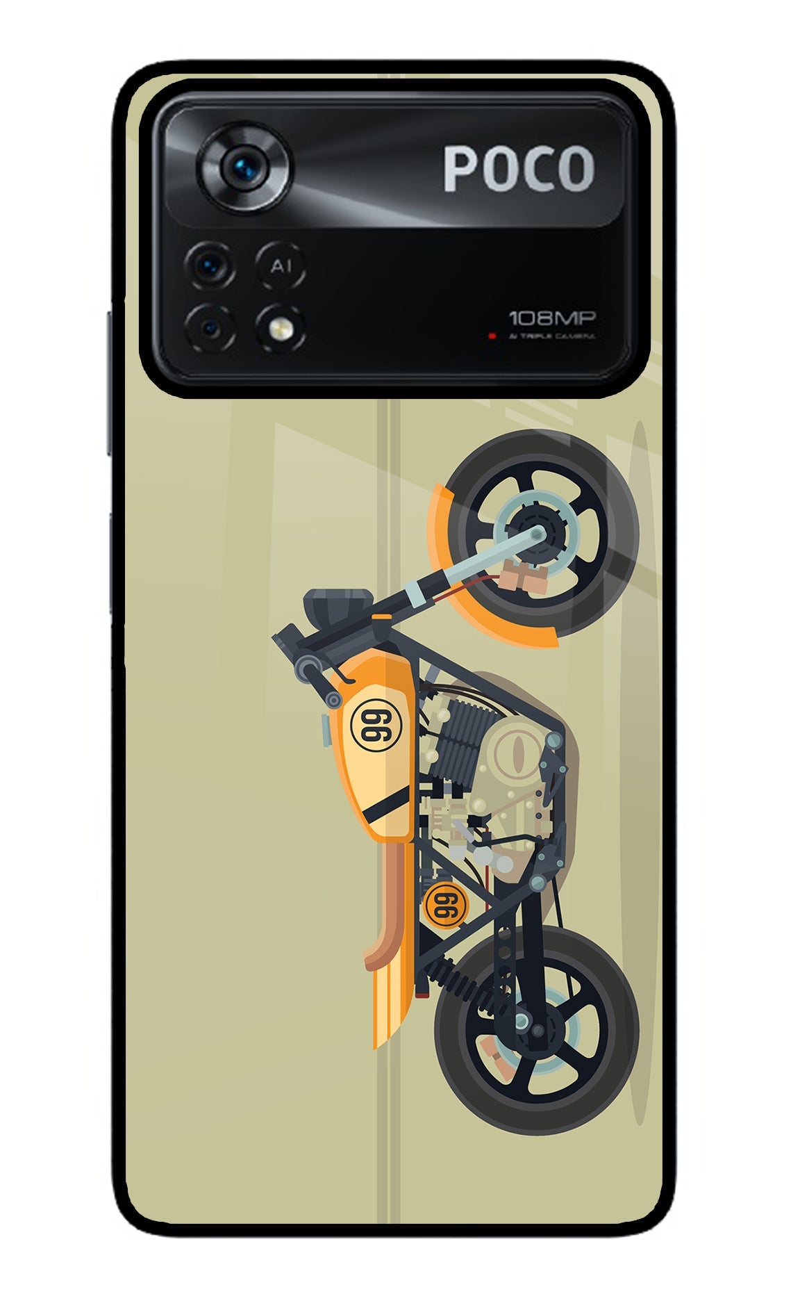Vertical Speedster Poco X4 Pro Glass Case
