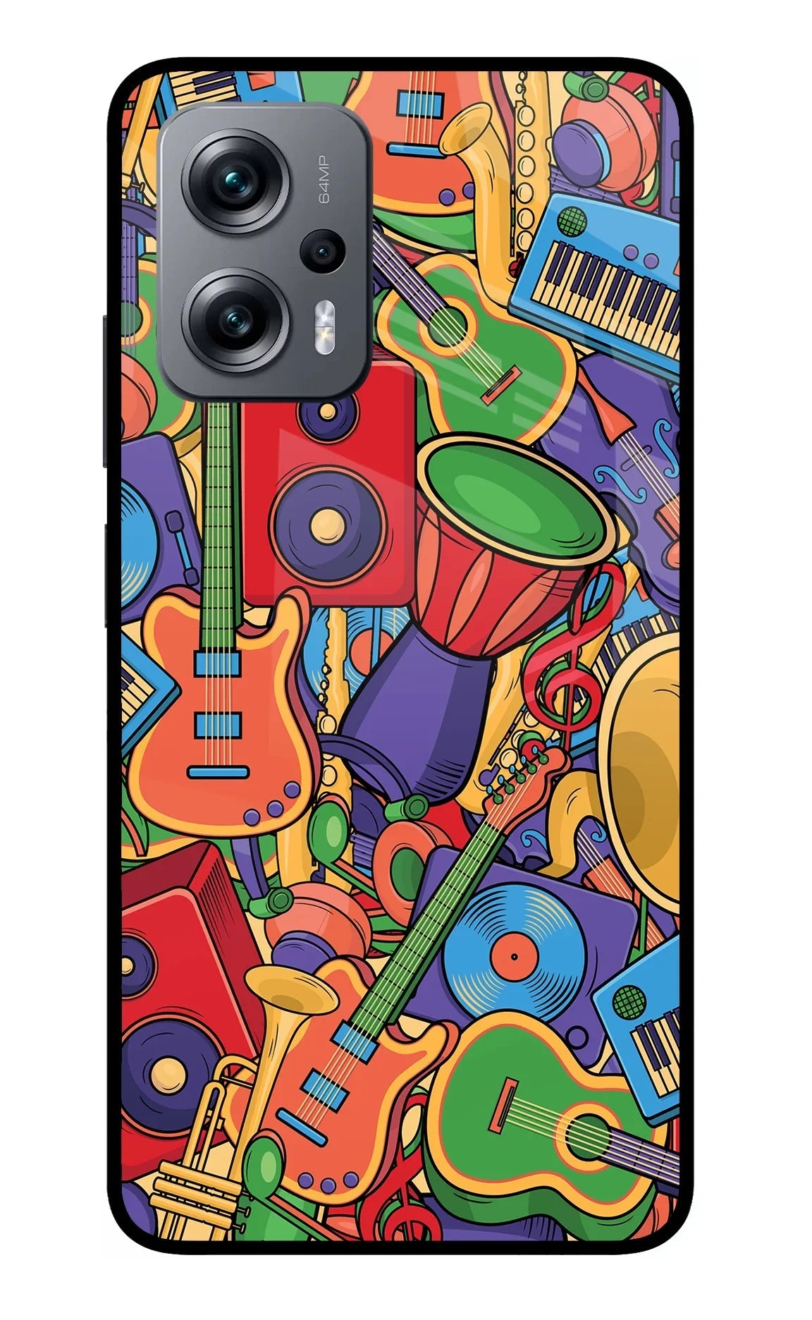 Music Instrument Doodle Redmi K50i Glass Case