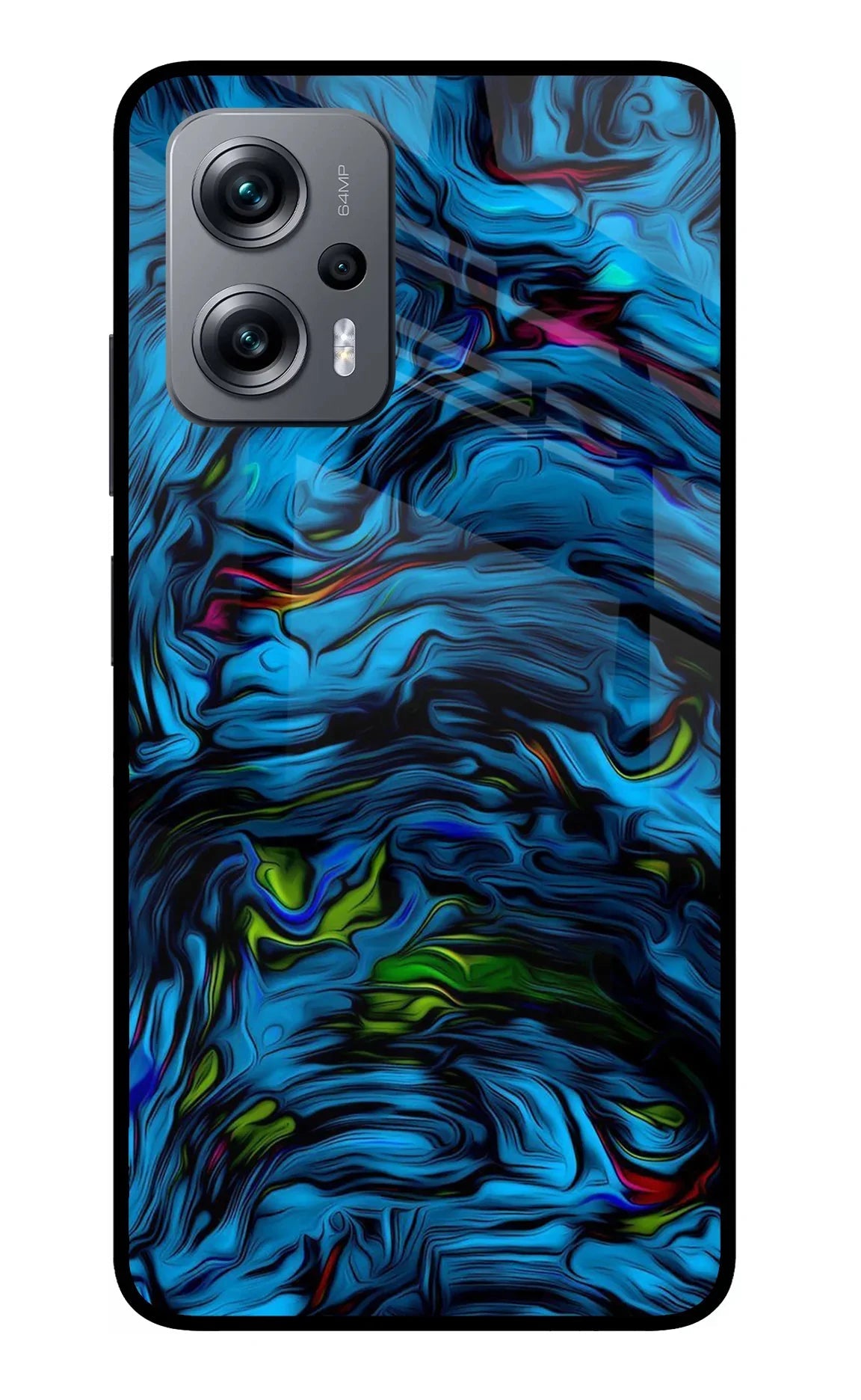 Dark Blue Abstract Redmi K50i Glass Case