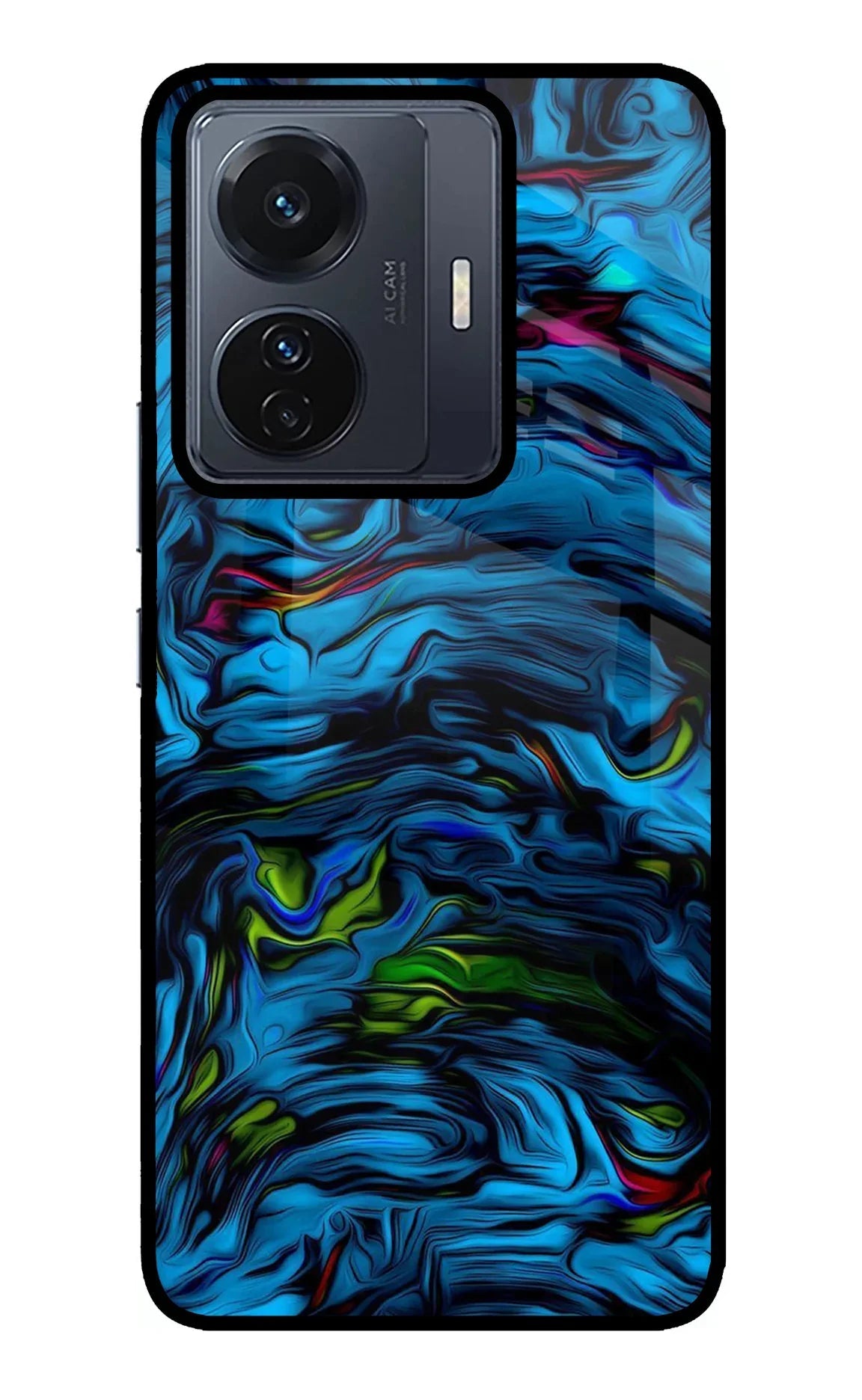 Dark Blue Abstract Vivo T1 Pro 5G Glass Case
