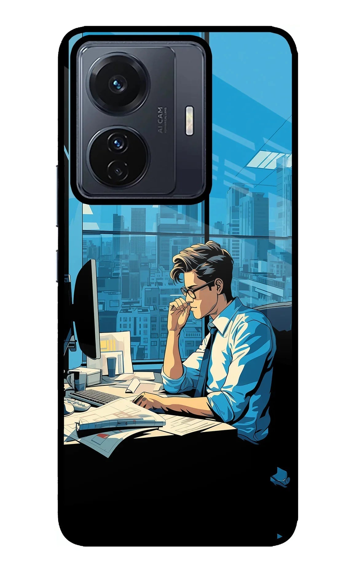 Focused Hustler (AI Generated) Vivo T1 Pro 5G Glass Case