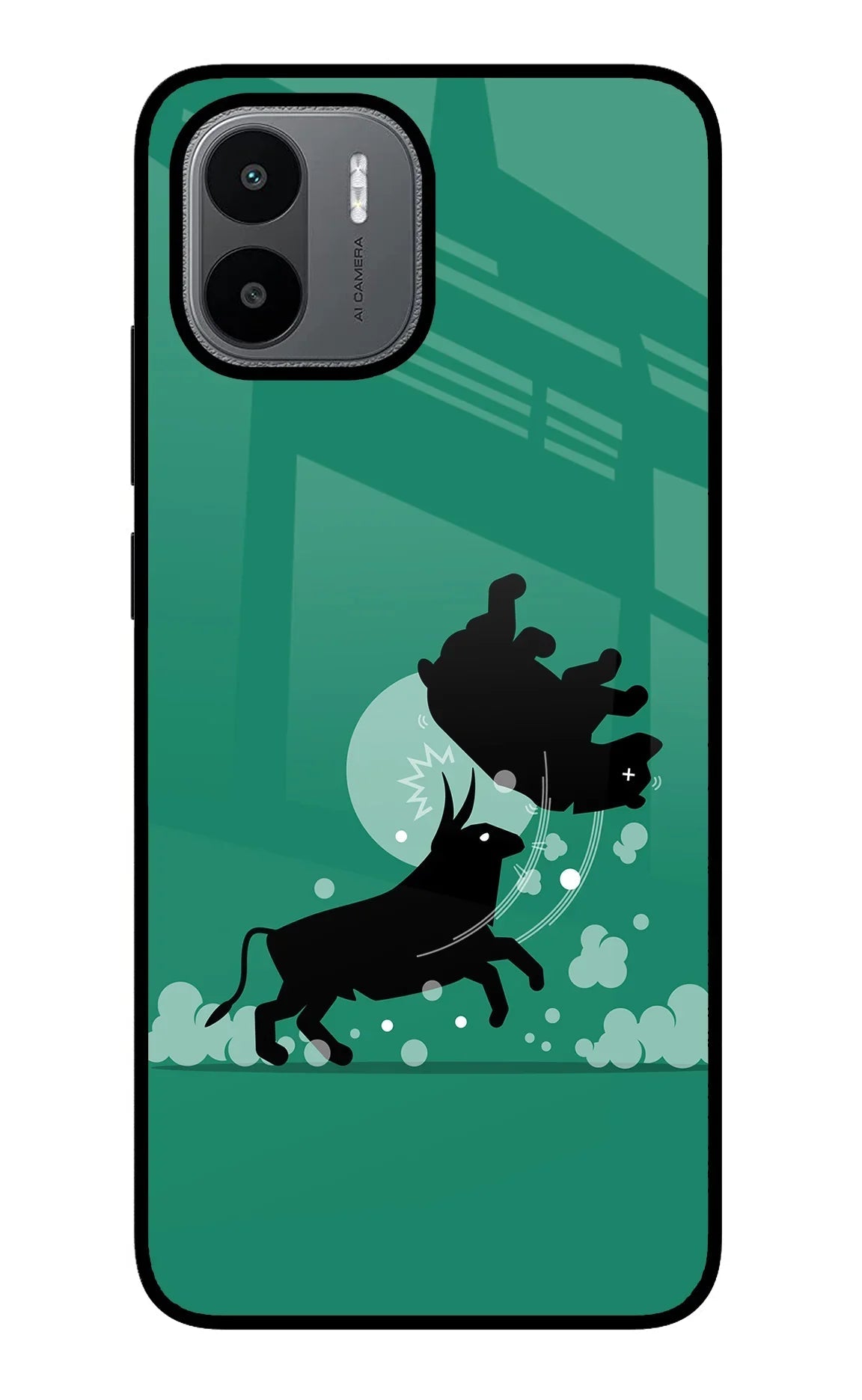 Bull Conqueror Redmi A1/A2 Glass Case