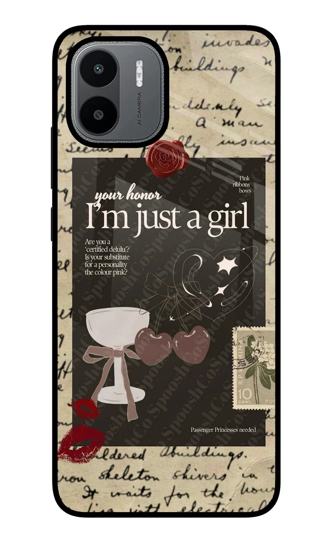 I am just a girl Redmi A1/A2 Glass Case